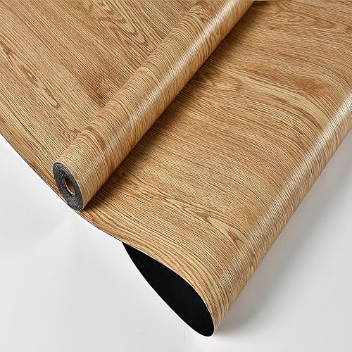 Suelo autoadhesivo 3D de grano de madera retro, papel tapiz de vinilo, resistente al desgaste e impermeable, 1 rollo de 15.7 x 118.1 pulgadas