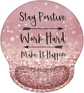 HAOCOO Ergonomic Mouse Mat Wrist Rest Support, Gel Mouse Pad with Non-Slip Rubber Base Mousepad, Wrist Rest Mousemat for Laptop Computer Home Office Working Pain Relief (Rose Gold)