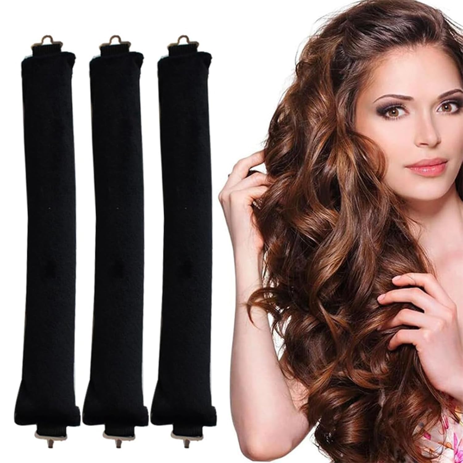 Spoken Heatless Hair Curler (3 Sets), Flexible Curling Rod with Hook, Satin Rollers for All Hair Types, No Heat Curls to-image-6