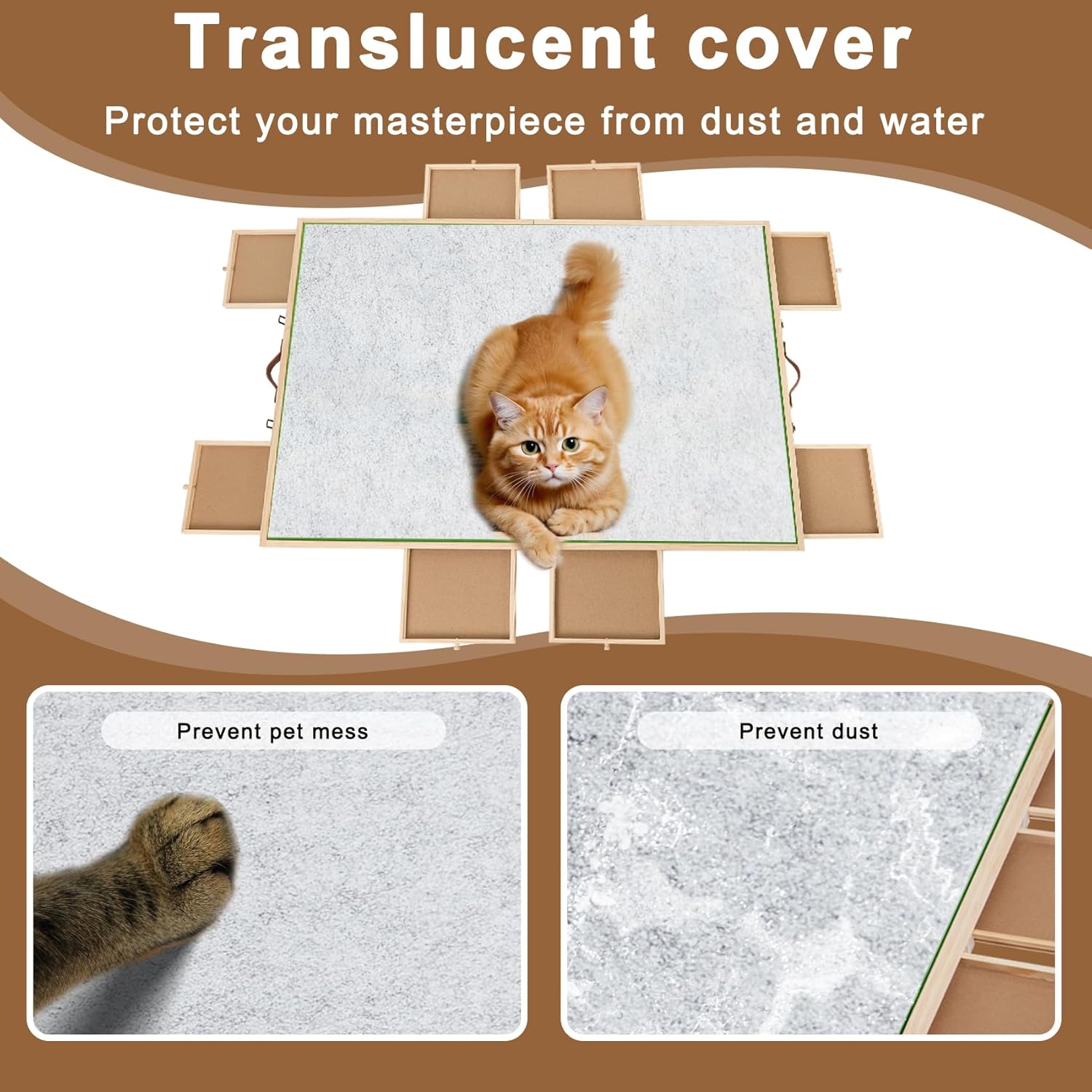 3000 Pcs Ertra Large Foldable Puzzle Board with 8 Storage Drawers & Cover - Jigsaw Puzzles Table, Lightweight & Wooden Portable Puzzle Boards, Jig Saw Tray, Perfect for Adults Gifts