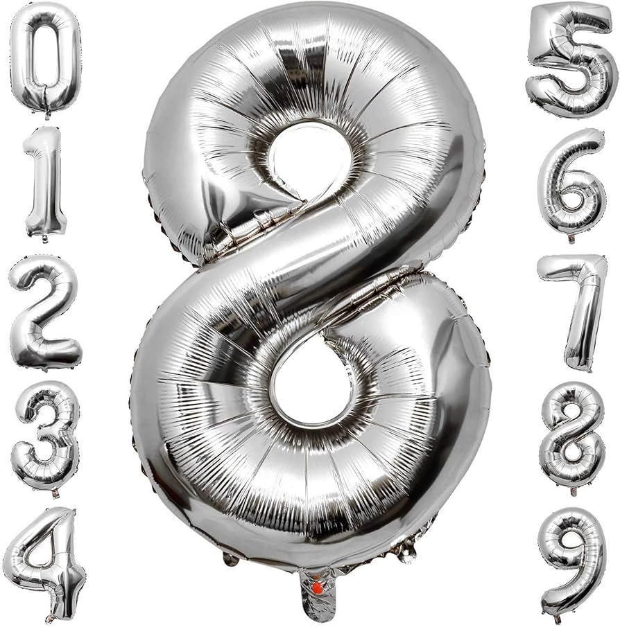 Amazon | 大きい 数字8 バルーン バースデー パーティー 誕生日 風船