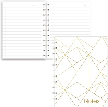Blueline MiracleBind Notebook, Gold Collection, White, Large, 11 x 9 1/16 inches (AF3100.01)