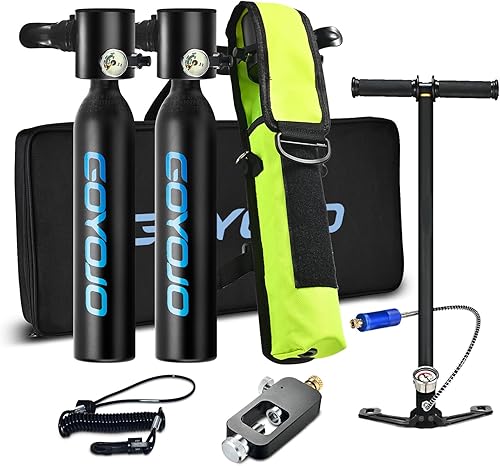 GOYOJO Tanque de buceo 0.5L Aire de repuesto 5-10 minutos Mini equipo de buceo Equipo de pulmón portátil Air Buddy Sistemas de buceo Dispositivo de