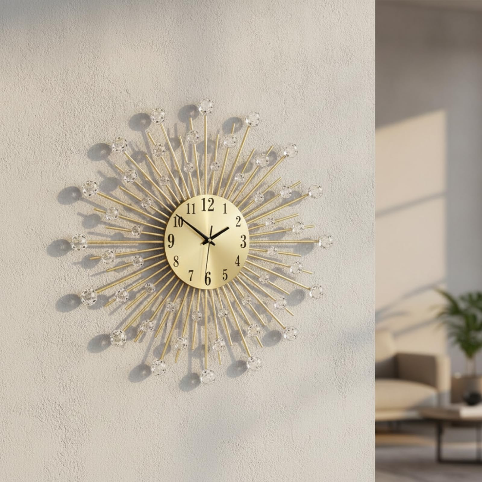TISHITA Horloge Silencieuse | Morne, Horloge Murale, Décorative, pr Entrée, 70CM,