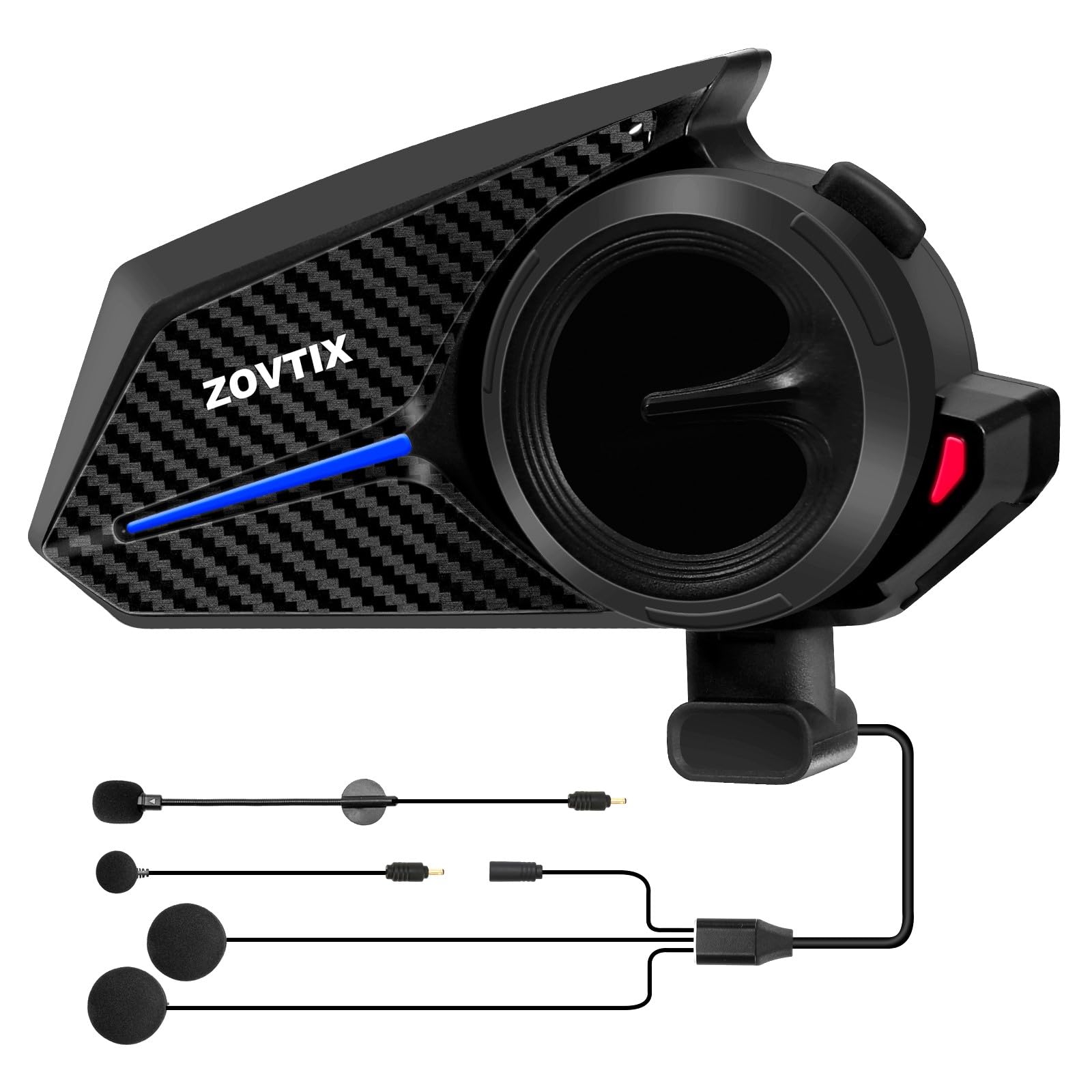 Motorcycle Helmet Headset 3 Riders Communication System S2 Intercom with Music Sharing/HiFi Sound/3 EQ Music Modes/DSP&CVC Noise Cancellation/IP67/FM Radio - S2-Black 2 Pack — view 12