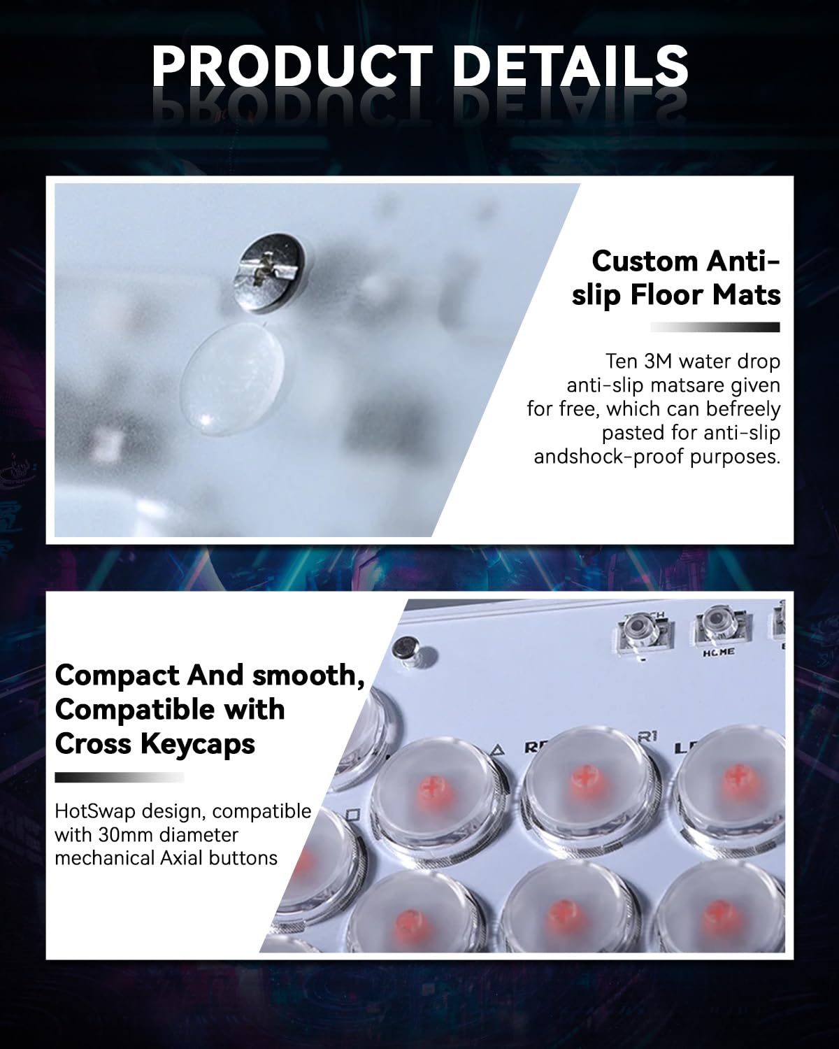 Sehawei Arcade Fight stick, Fighting Arcade Game Keyboard per PS4/Switch/PC/PS3/Steam Street Fight keypad with Turbo Functions & Custom RGB (T13)