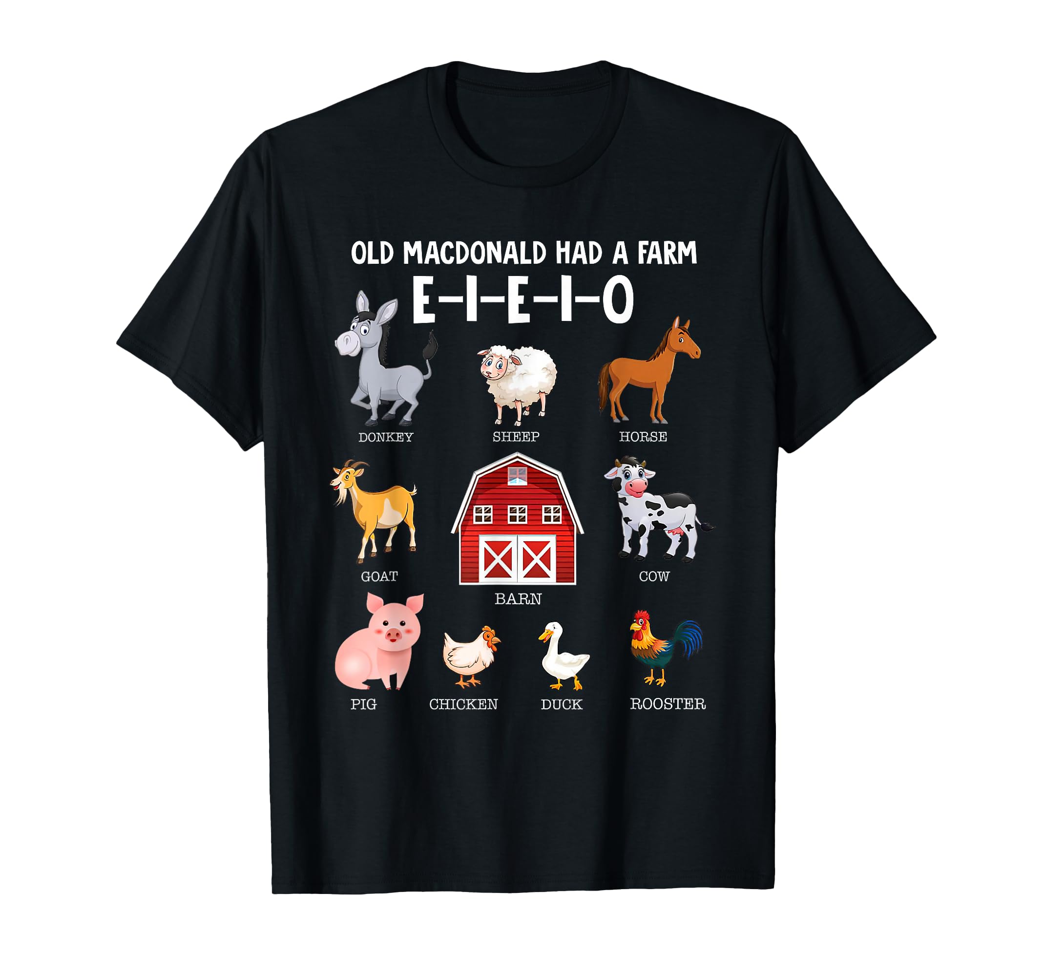 Toddler Kids Farm Animals Old Macdonald Had a Farm E-I-E-I-O T-Shirt