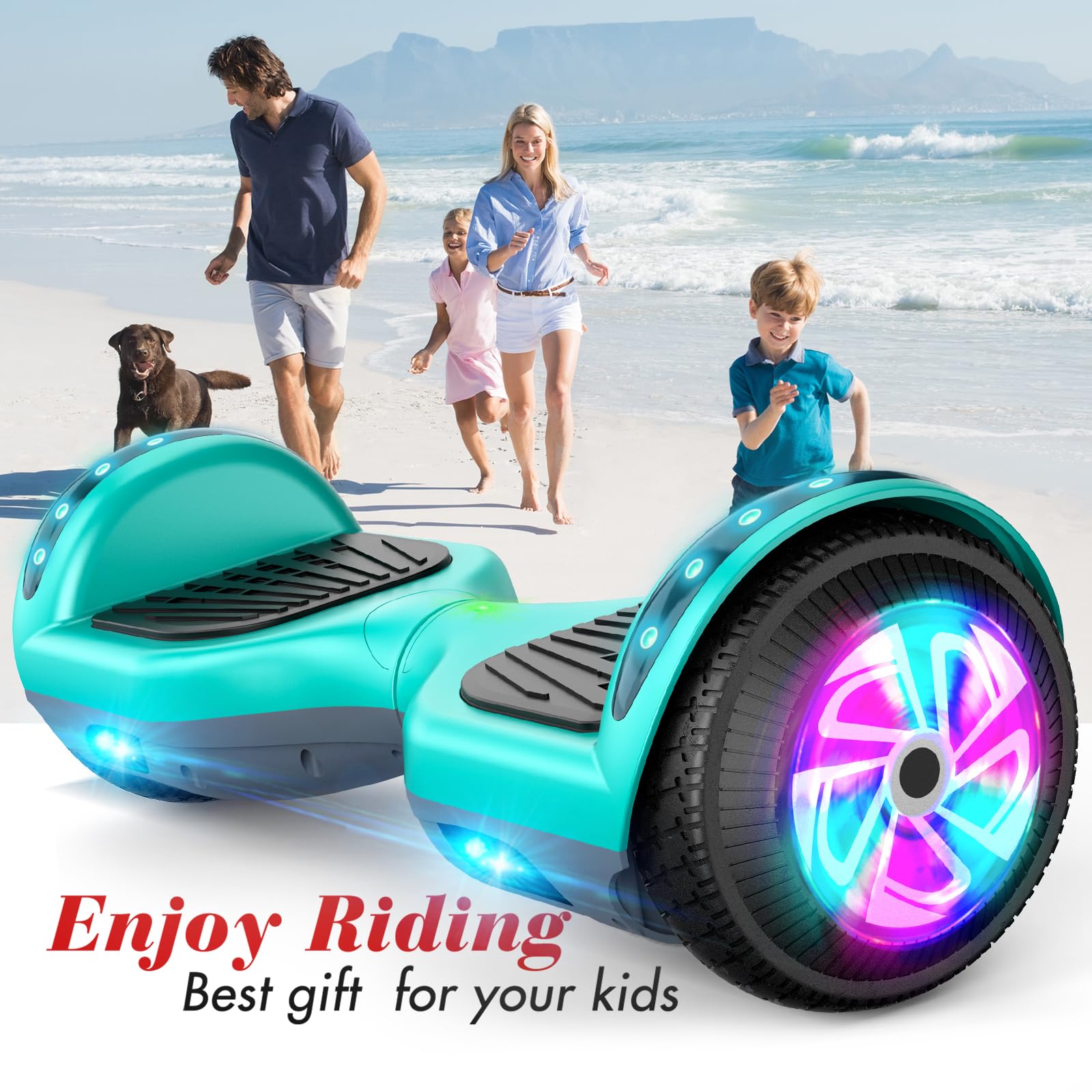 SISGAD Hoverboard, Électrique Gyropode 6,5 Pouces LED Hoverboard Self Balance Scooter, 2 * 300W Smart Blance Board, Électrique Auto-Équilibrage pour Enfant et Adulte