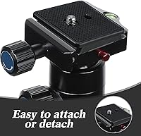 Vista 6 de TOODOO 2 piezas de 1.614 in QR placa de liberación para cámara, trípode de bola de liberación rápida, repuesto compatible con Ambico V0552 V0554