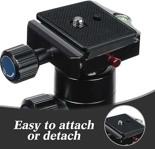 Miniatura 6 de TOODOO 2 piezas de 1.614 in QR placa de liberación para cámara, trípode de bola de liberación rápida, repuesto compatible con Ambico V0552 V0554,