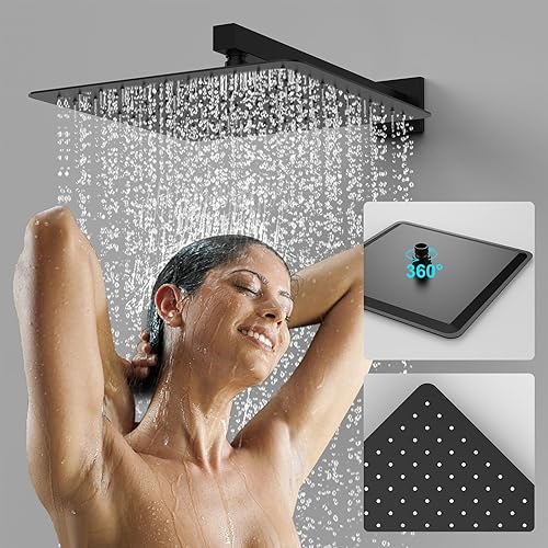 Miniatura 5 de Sistema de ducha moderno de latón de lluvia con válvula y desviador, mezclador de ducha con válvula de ducha cuadrada de alta presión de mano