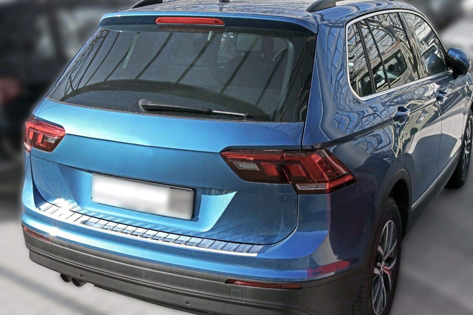 Recambo | Protector de Parachoques trasero | Compatible con Volkswagen Tiguan II 2 y Allspace | a partir de 2016 | Acero Inoxidable Cromado | Protección borde de carga