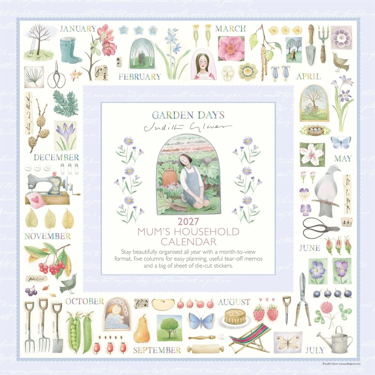Carousel Worldwide 2027 Garden Days Wall Planner, Month to View