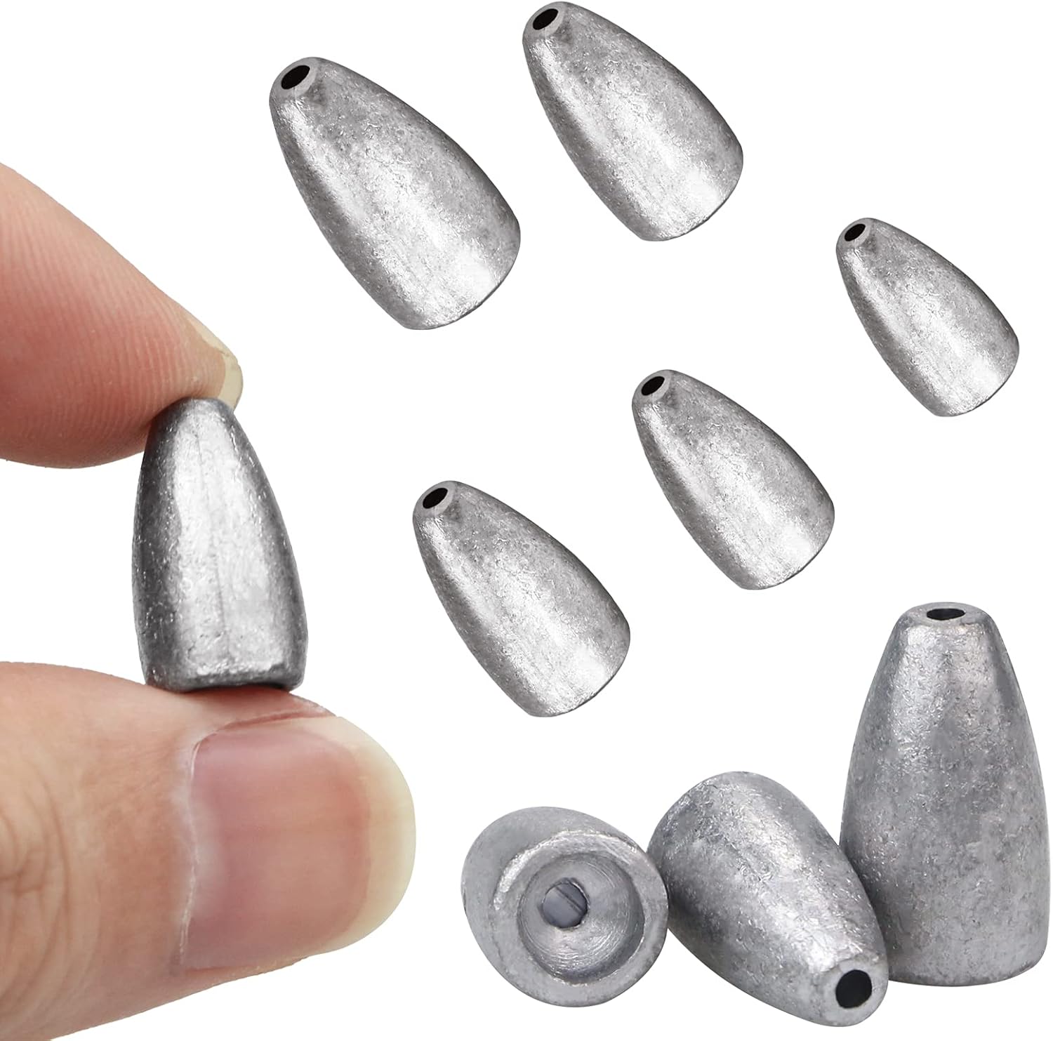 YEXPRESS 60 Pack Fishing Weights Sinkers, Assorted Size Worm Weights, Bullet Lead Sinkers Weights Kit for Bass Fishing Pitching and Flipping, 1/8 1/16 3/16 1/4 3/8 Ounce : Sports & Outdoors