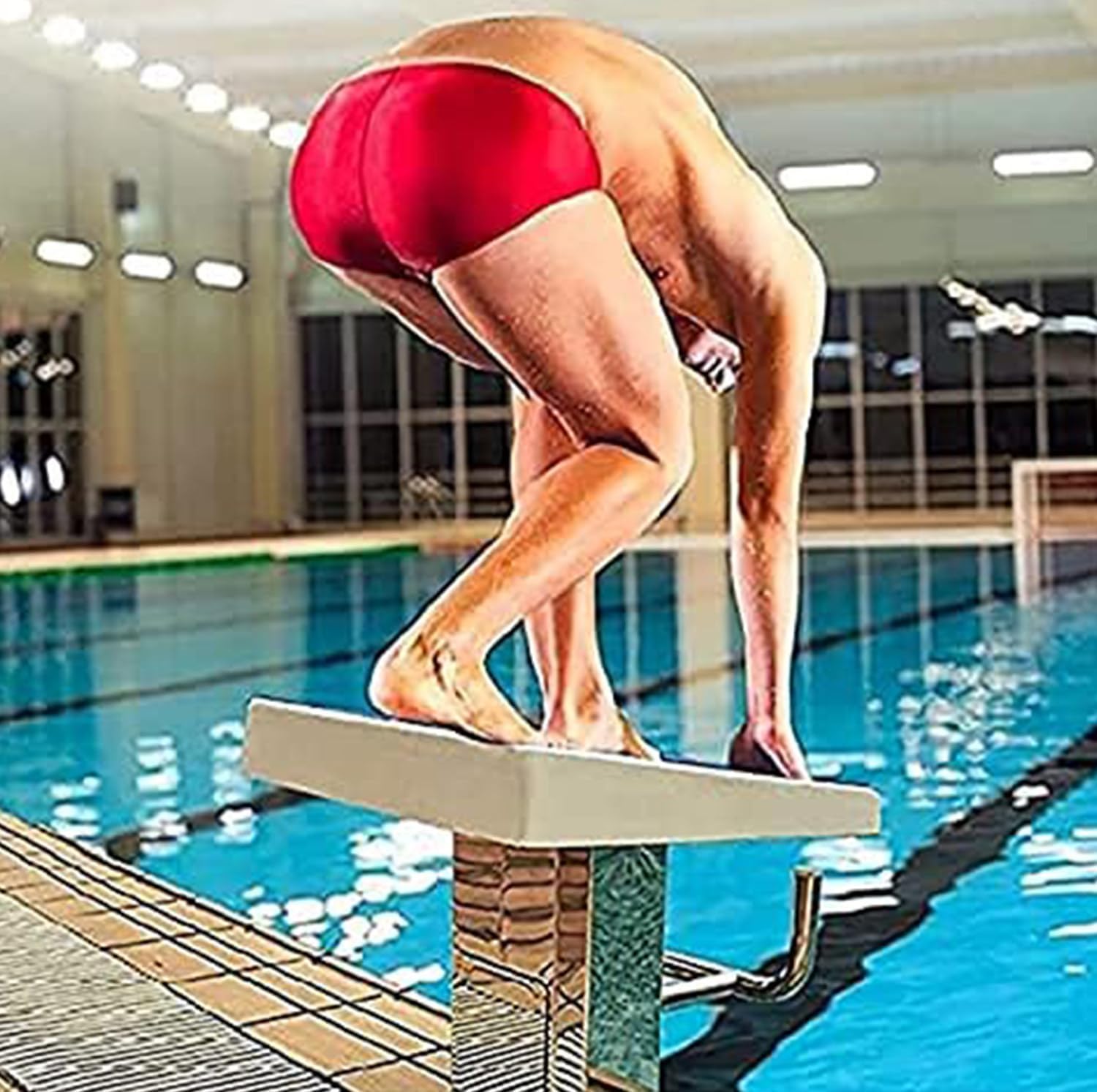 Pool Diving Platform, Swimming Pool Diving Board with 304 Stainless Steel Base Anti Slip countertop Surface Inclined at 15°