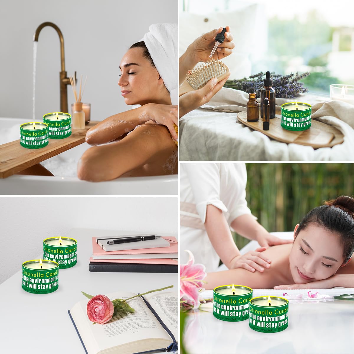 Citronella-Kerzen, Zitronengras-Duftkerzen, für drinnen und draußen, 118 ml, 2 Stück, reines Citronella-Öl und natürliches Sojawachs, langanhaltend, handgegossene Kerzen