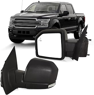 Left Driver Door Mirror with Power Glass,Heated, Puddle Lights,Clearnce Lamp，Blind Spot Detection and Manual Folding Fits 2015-2020 Ford F150 Replace FL3Z17683FA(11Pins)