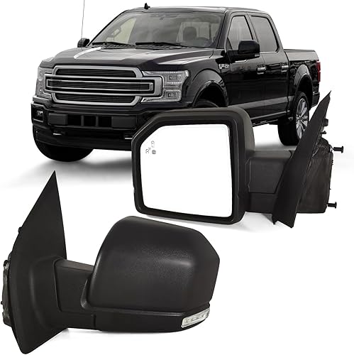 Miniatura 16 de Espejo Lateral del Lado del Pasajero Derecho con Ensamblaje de Vidrio de Punto Ciego Compatible con Ford F150 2015-2020 Con Luz de Giro Eléctrica 6