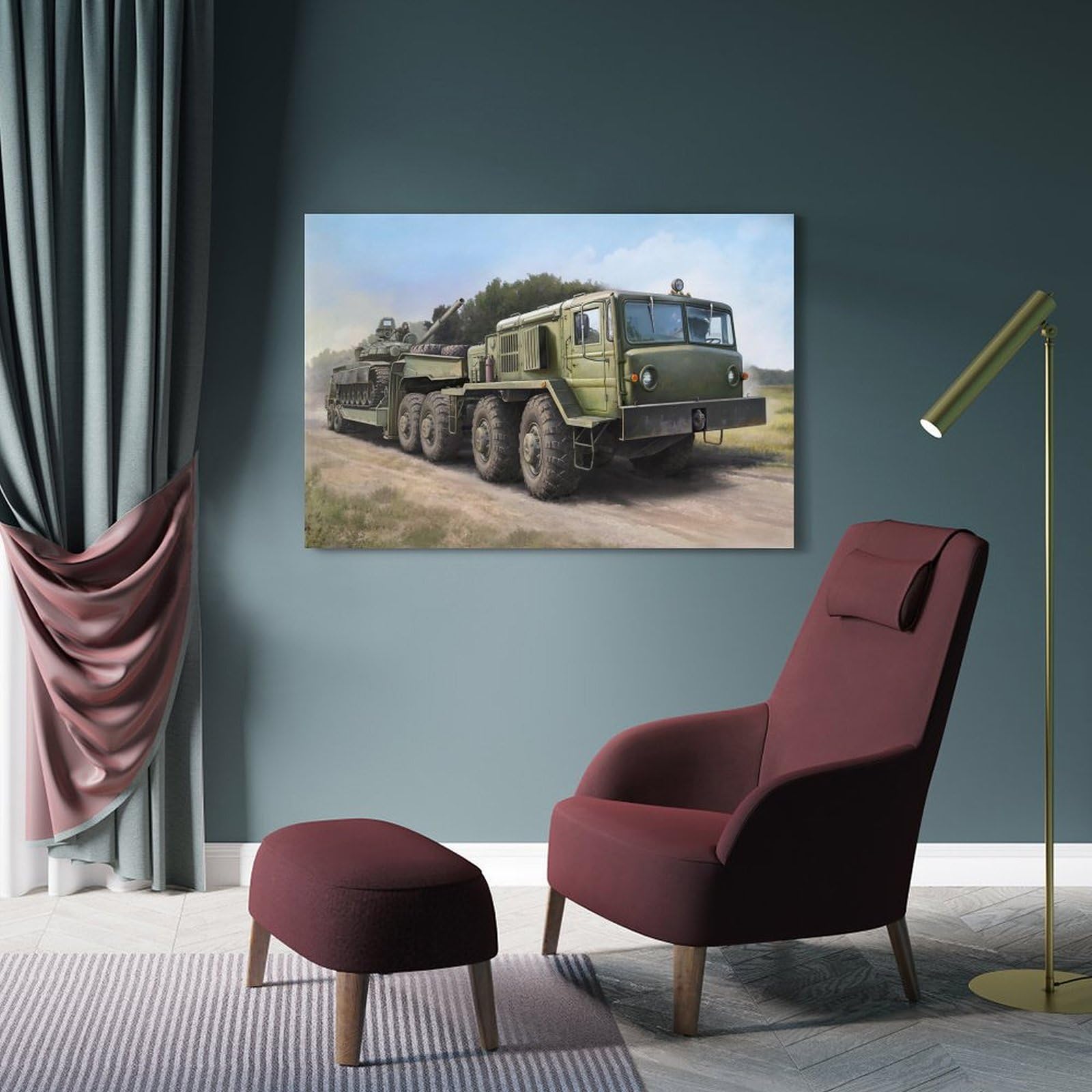 Póster de vehículo Militar MAZ-537, póster de Tractor de artillería, Pintura Decorativa, Lienzo, Carteles de Pared e imágenes artísticas, decoración Moderna para Dormitorio Familiar