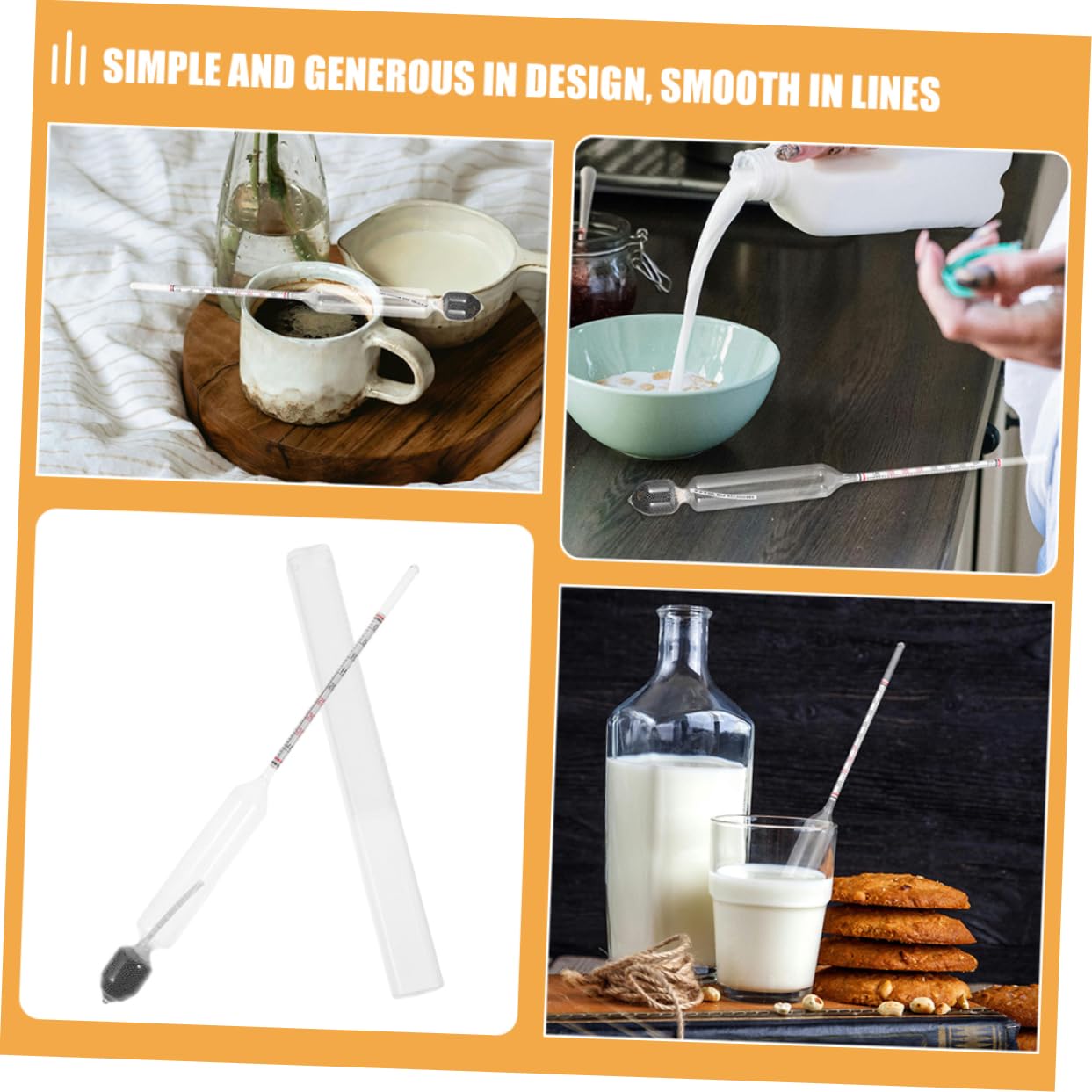 2pcs Milk Hydrometer Measuring Tool Accurate Lactometer for and Reliable Lactate for Home Use Scale