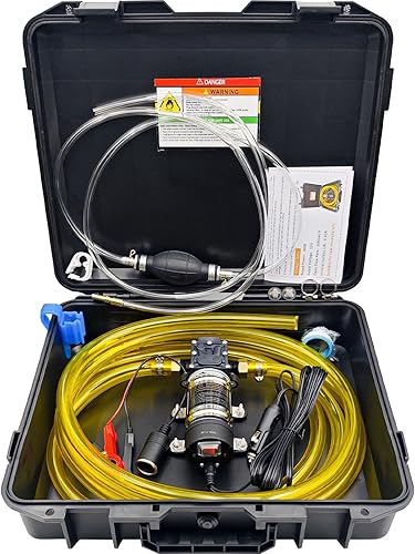 Kit de bomba de transferencia de combustible de 12 V, con tubo de combustible de alta elasticidad y 2 cables de alimentación, mueve hasta 120