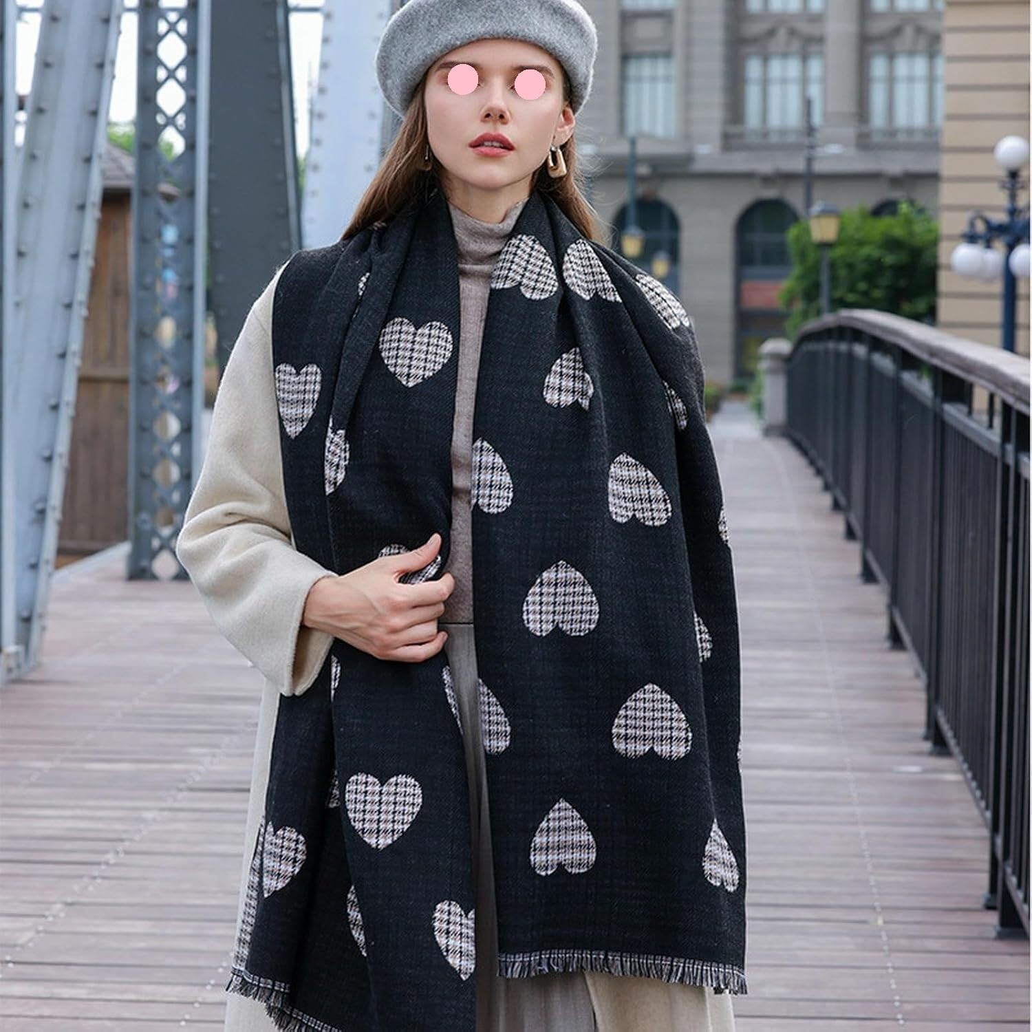 Sciarpa da donna autunno e inverno calda comoda, scialle oversize