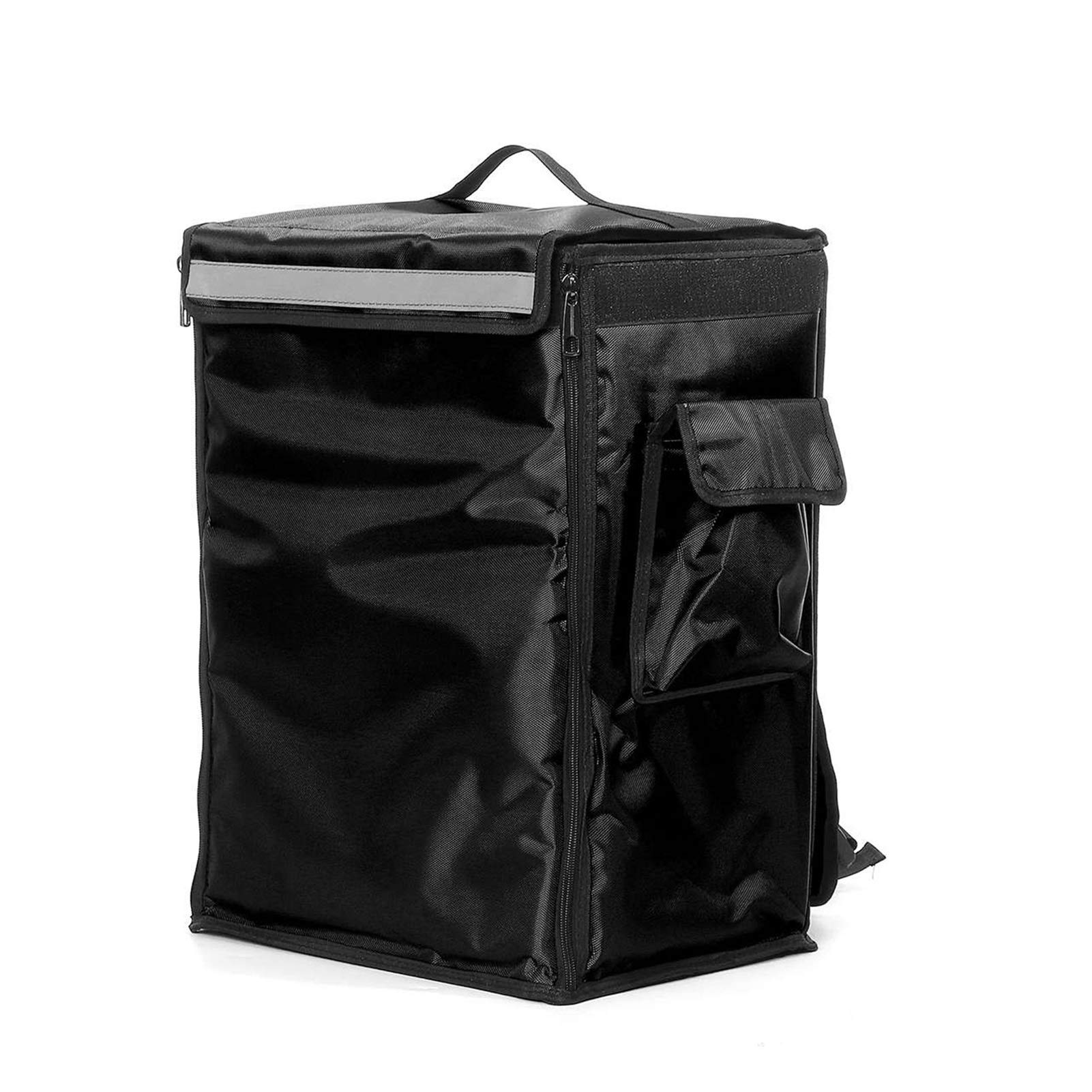 Soft Cooler Bag Portátil 42L Bolsa aislada térmica Pizza portátil Pizza de la Comida Picnic Scooter Mochila Mochila Bolsas de Enfriador Paquete de Aislamiento Plegable (Color : Black)
