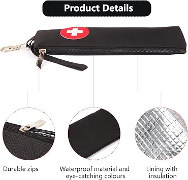 2 Pack EpiPen Carrying Case(Black)