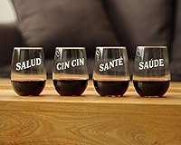 Vista 6 de Salud Spanish Cheers - Copa de vino sin tallo, regalos únicos temáticos de España o decoración de fiesta, grande, 17 onzas
