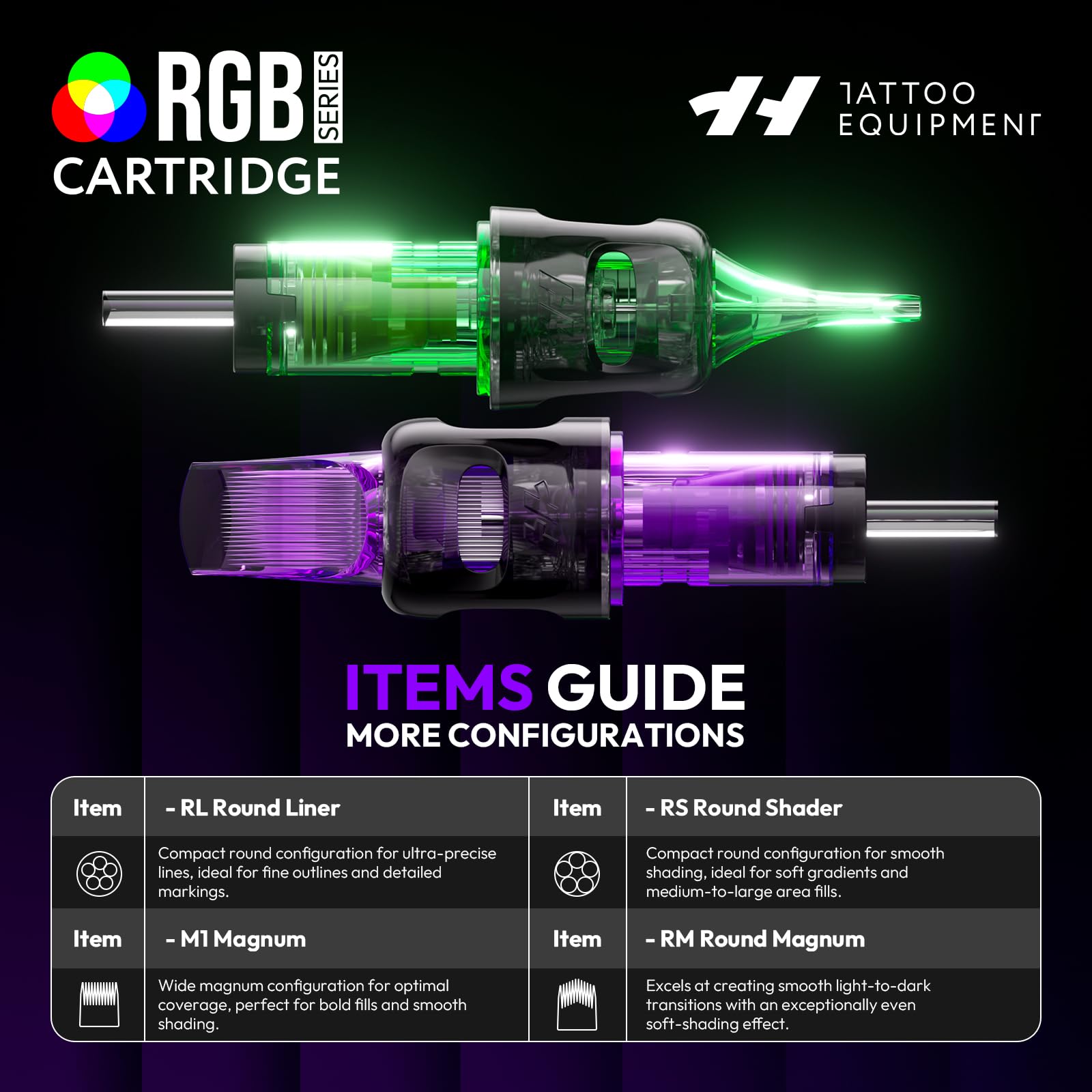 HAWINK Aghi Tatuaggi Kit 50 pz. Monouso #10 Bugpin Round Liner/Shader/Magnum 3RL 5RL 7RL 3RS 5RS 7RM 9RM 11RM 13RM 15RM Diametro 0,30mm Professionali Tatuaggi Macchine Accessori Kit EN20-FG-50KIT-N