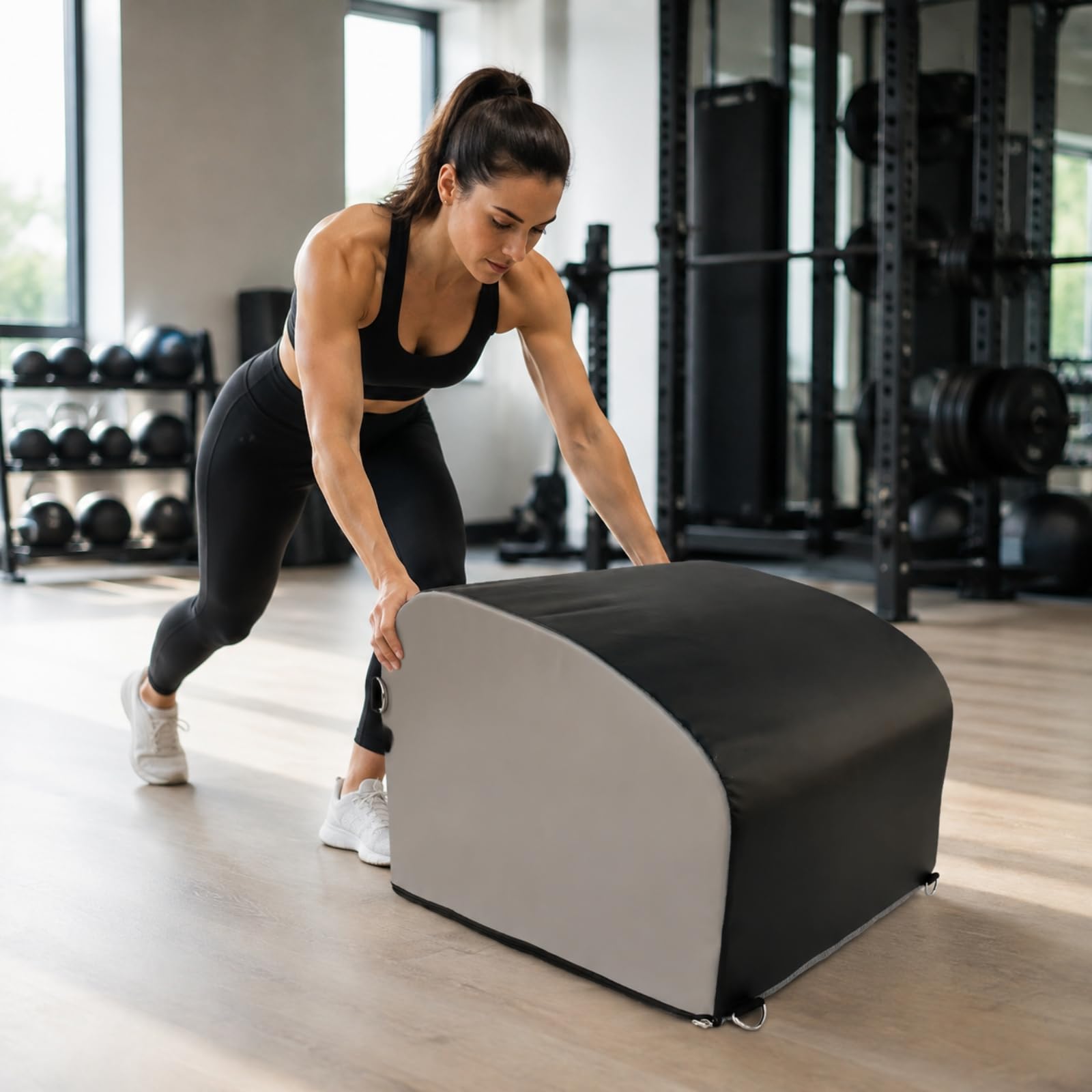 Pedana per Glutei Antiscivolo | perficie Arrotondata e Inclinata, Box con Rivestimento in PU, Morbida, Attrezzo da Allenamento, Appassionati di Fitness