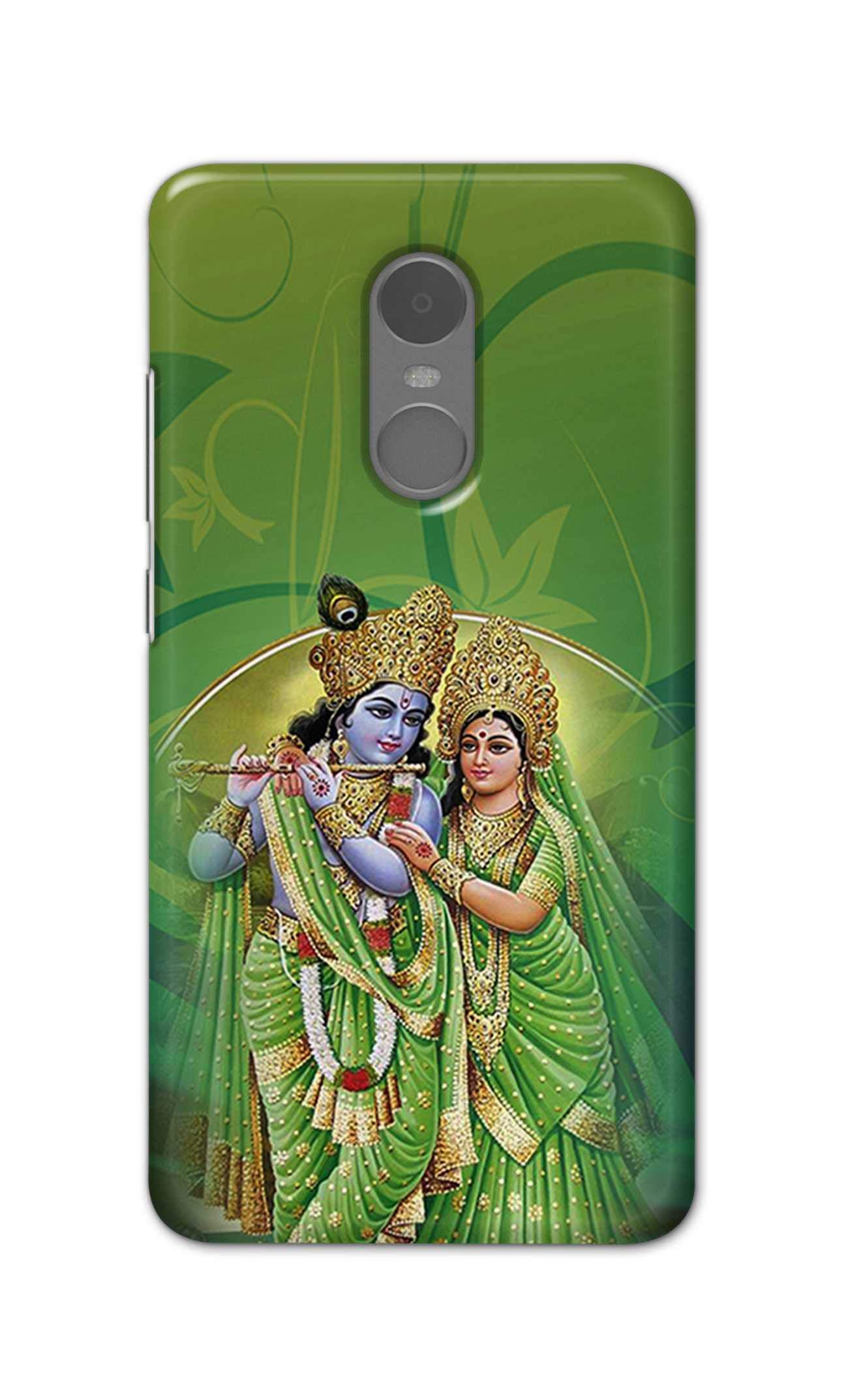 PRINTFIDAA Lord Radha Krishnaa Green Background Designer Case for Xiaomi Redmi Note 4 (2017 Edition) Back Cover