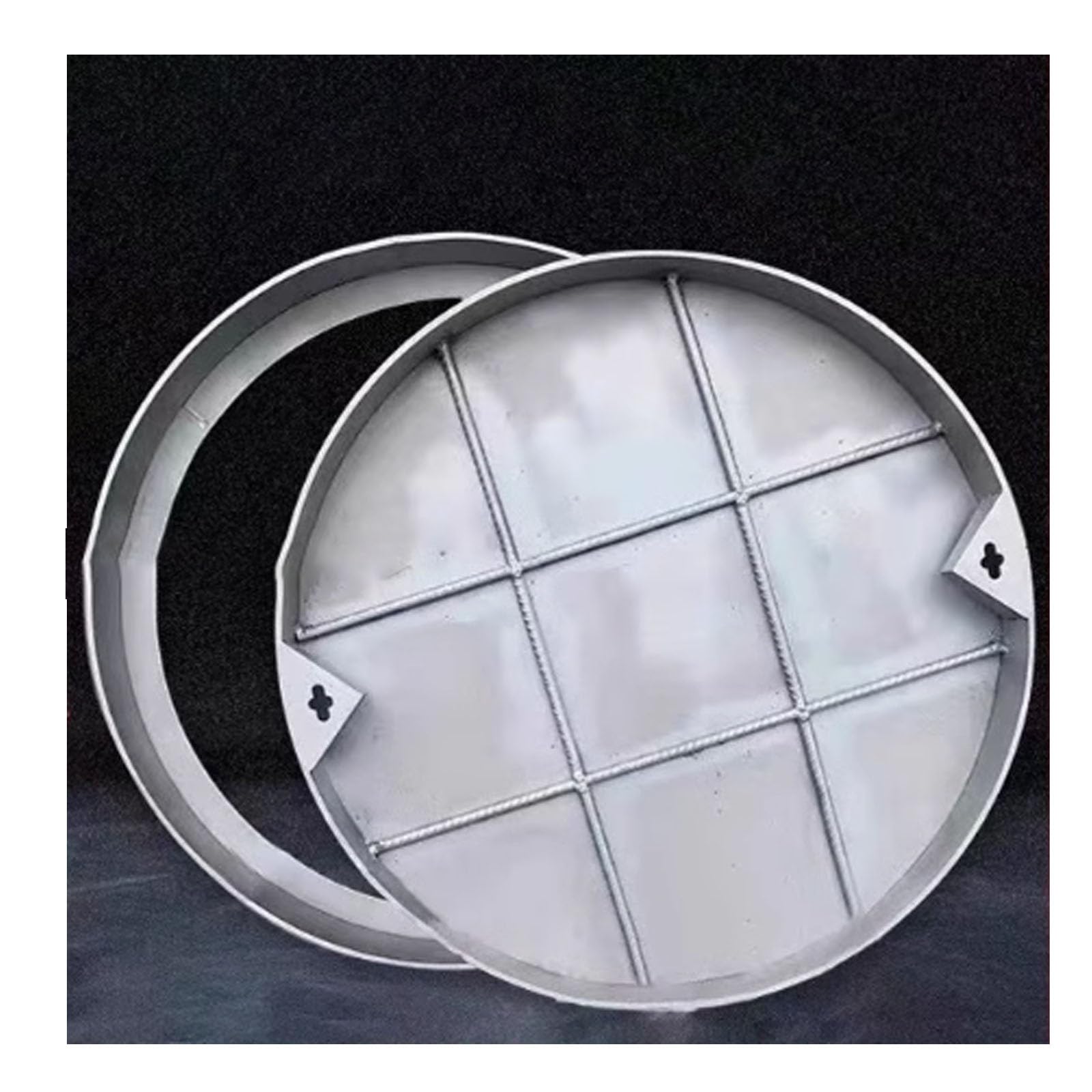 Tapa de alcantarilla redonda de acero inoxidable de 70x70 cm con marco para pozo
