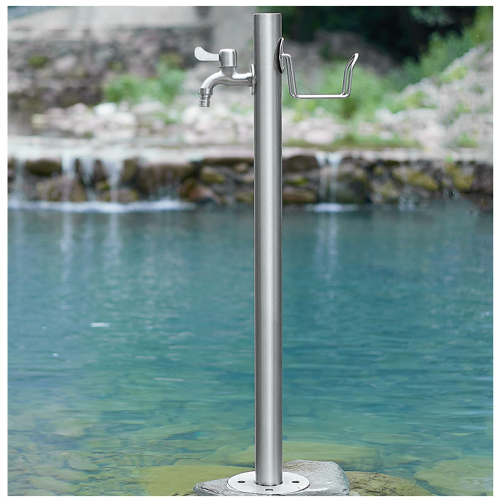 Columna de Grifo de Agua Exterior de Acero Inoxidable con Poste anticongelante para Soporte de Manguera de hidrante de jardín y tubería de Agua Exterior.