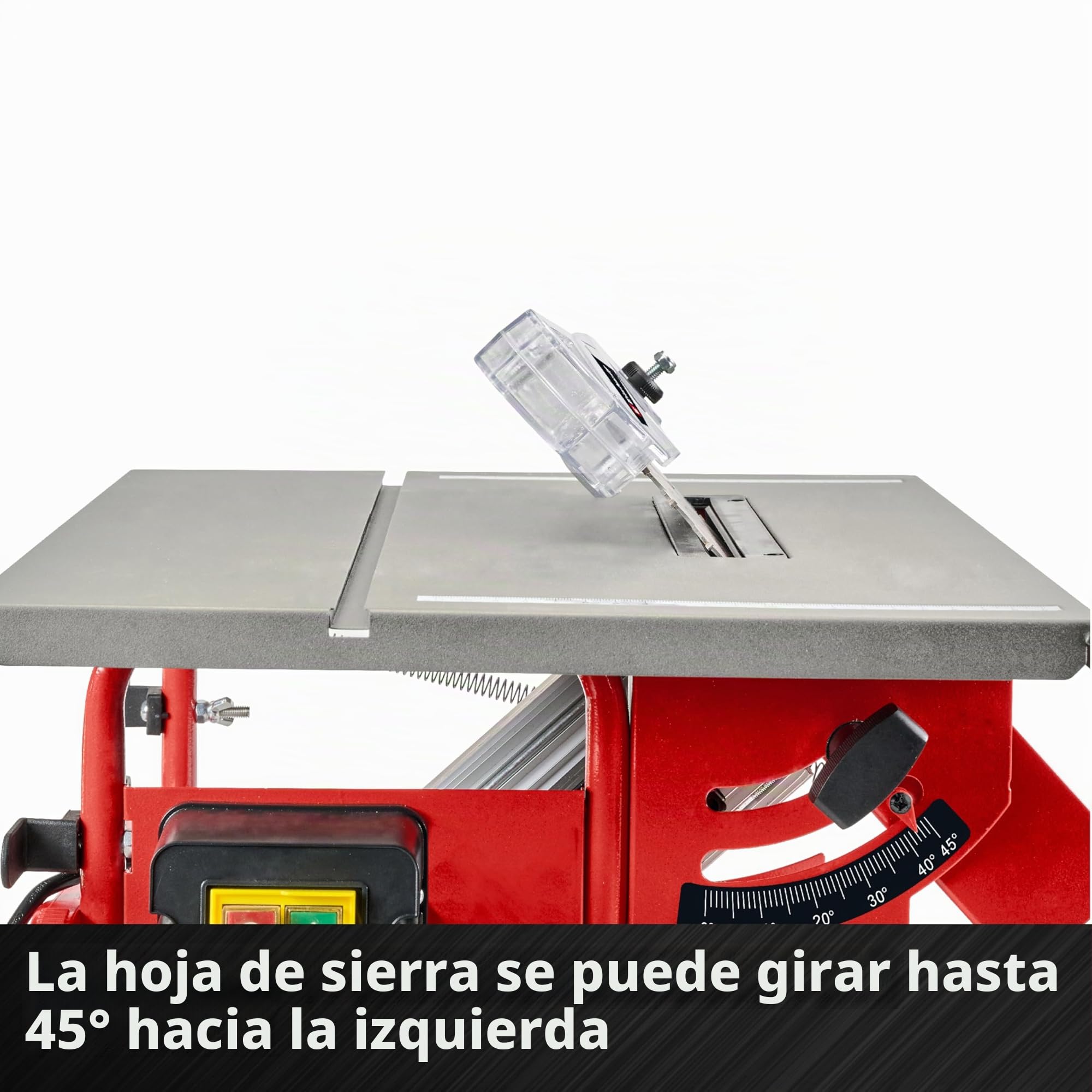 Einhell TC-TS 8 I - Sierra circular sobre mesa (800 W, altura de corte 45 mm, hoja Ø 200 mm, tope de ángulo, tope paralelo, conexión para aspiradora, con cuchilla de carburos de tungsteno)