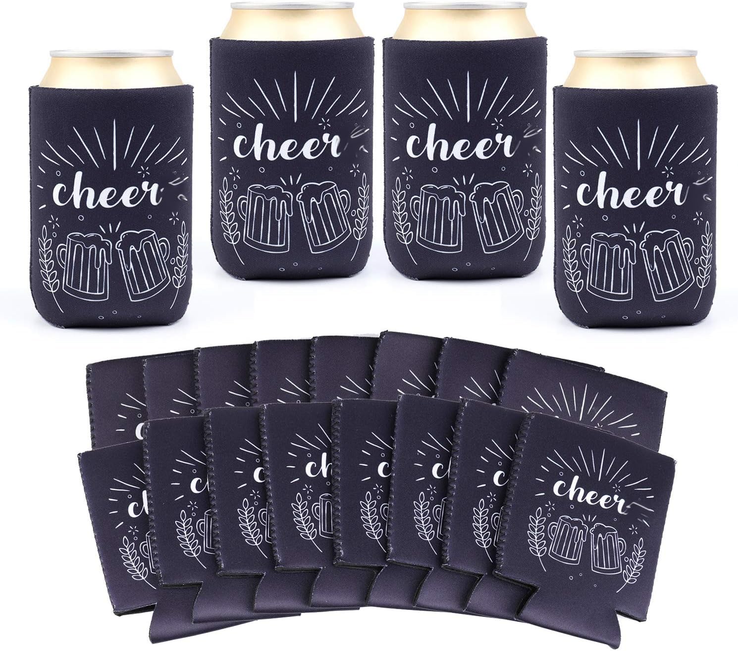 Yesland 16 Pack Can Sleeves Insulators Slim Can Covers, Coolers for Standard Cans Energy Drink & Beer Cans, Great for DIY Projects, Weddings, Parties and Events