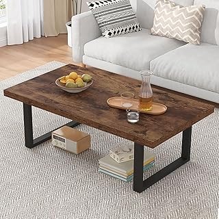 IBF Rustic Living Room Table, Simple Industrial Rectangle Coffee Table, ...