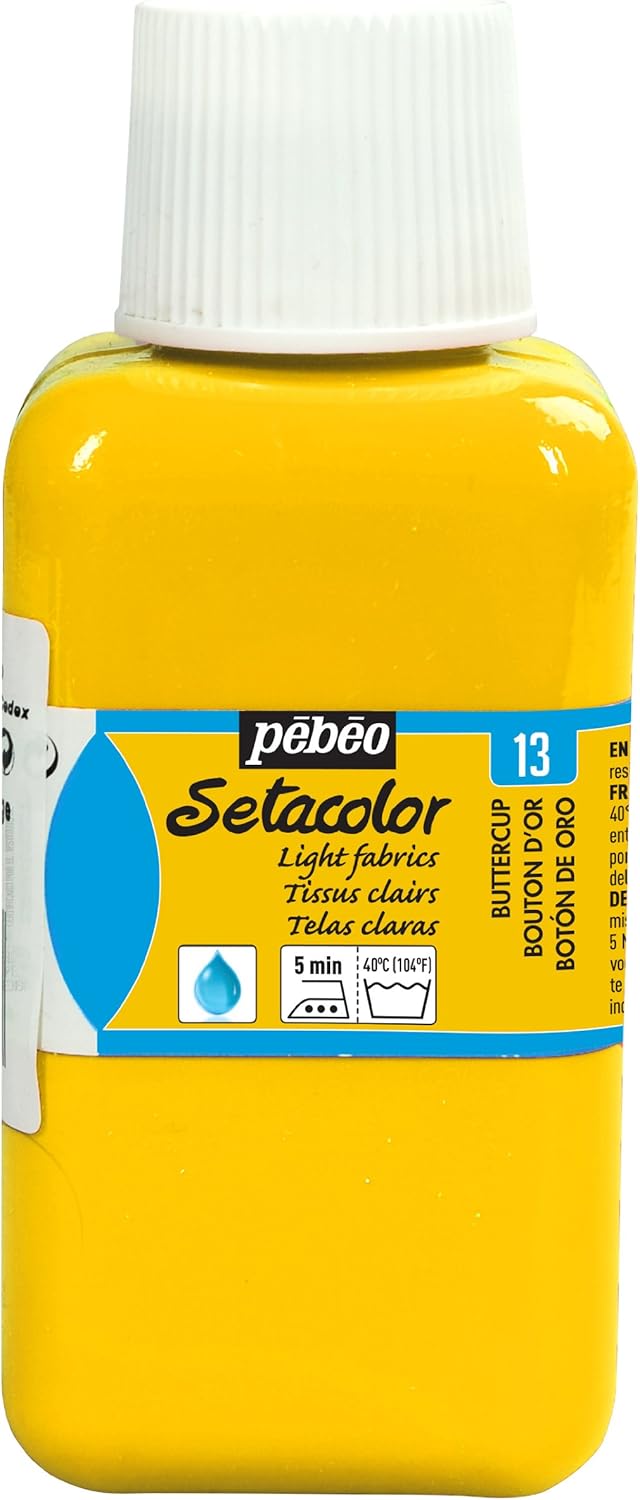 Pebeo Setacolor Light Fabric Paint - 1 Liter Bottle, Light Green, For Cotton, Wool & Light-Colored Fabrics