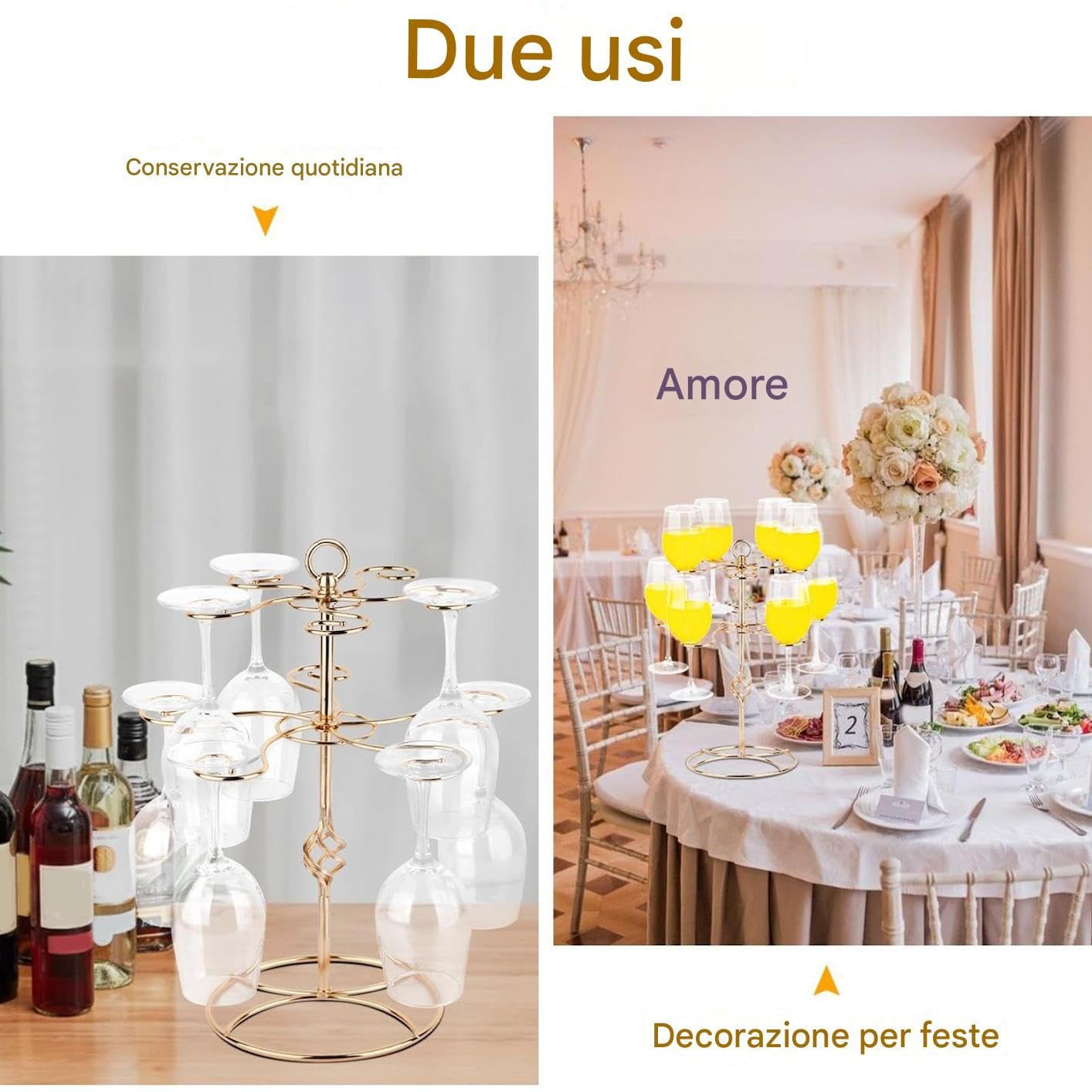 Albero da Cocktail Display per Bevande A Due Livelli con Dieci
