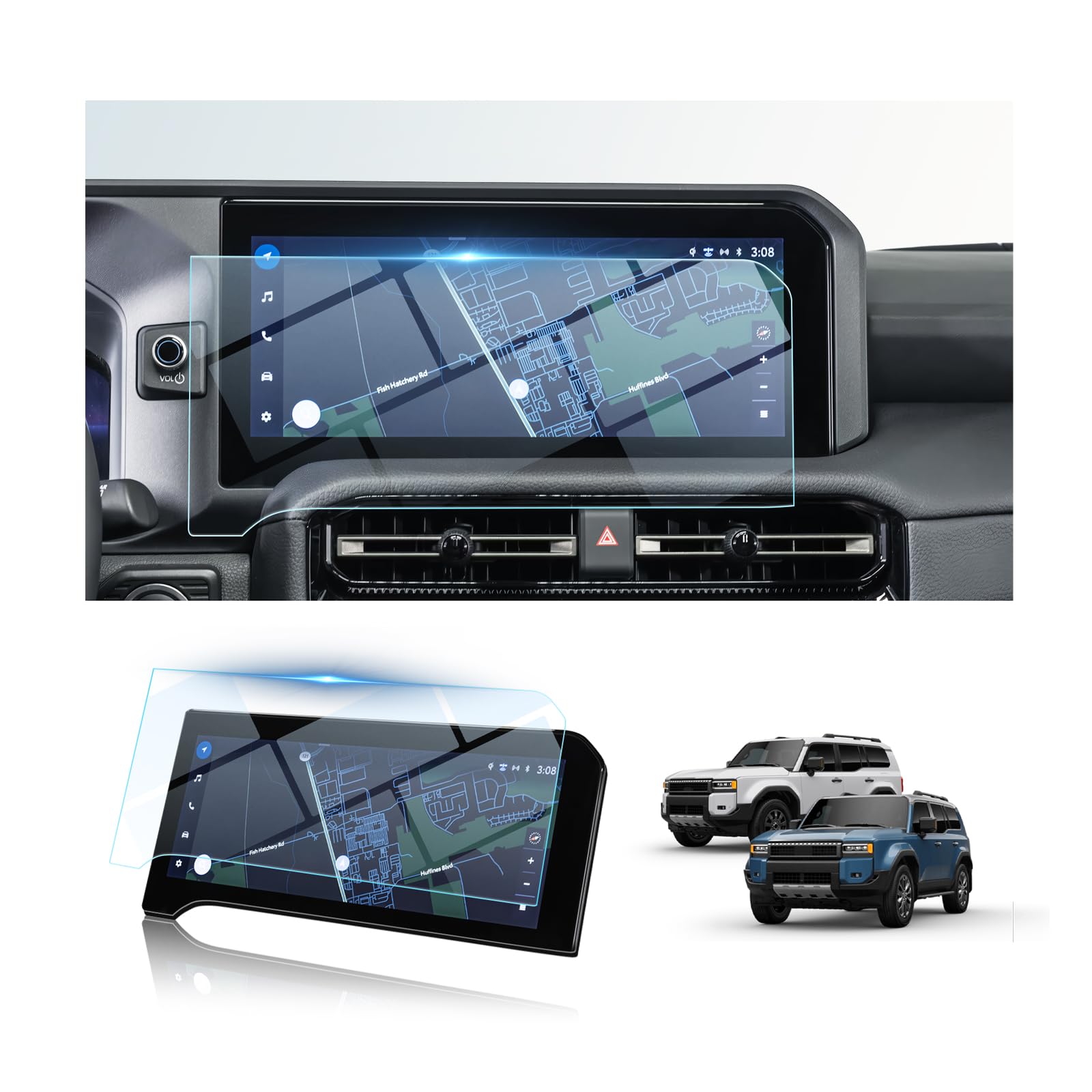 BIBIBO for 2025 Toyota Land Cruiser Screen Protector for 2024 2025 Toyota Land Cruiser (Land Cruiser/First Edition) 12.3 " Display [Tempered Glass Anti Glare Anti-Scratch Ultra-Clear] 2025 Toyota Land Cruiser Accessories