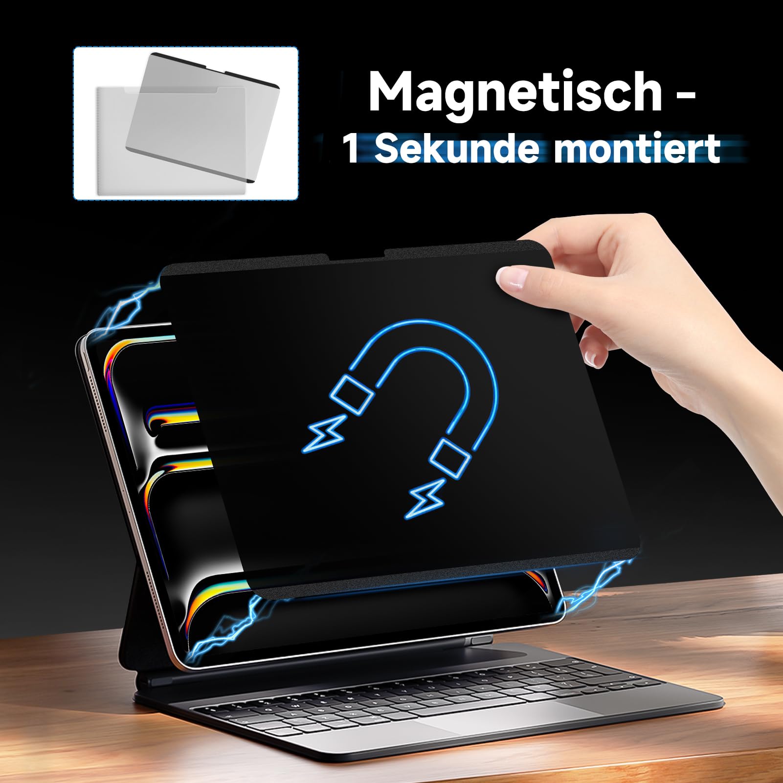 Mamol 360° Magnetischer Sichtschutz für iPad Air 11 Zoll 8/7/6.Gen. (M4/M3/M2), iPad Air 2026/2025/2024, Anti-Spy Blickschutzfolie Abnehmbarer Privacy Screen