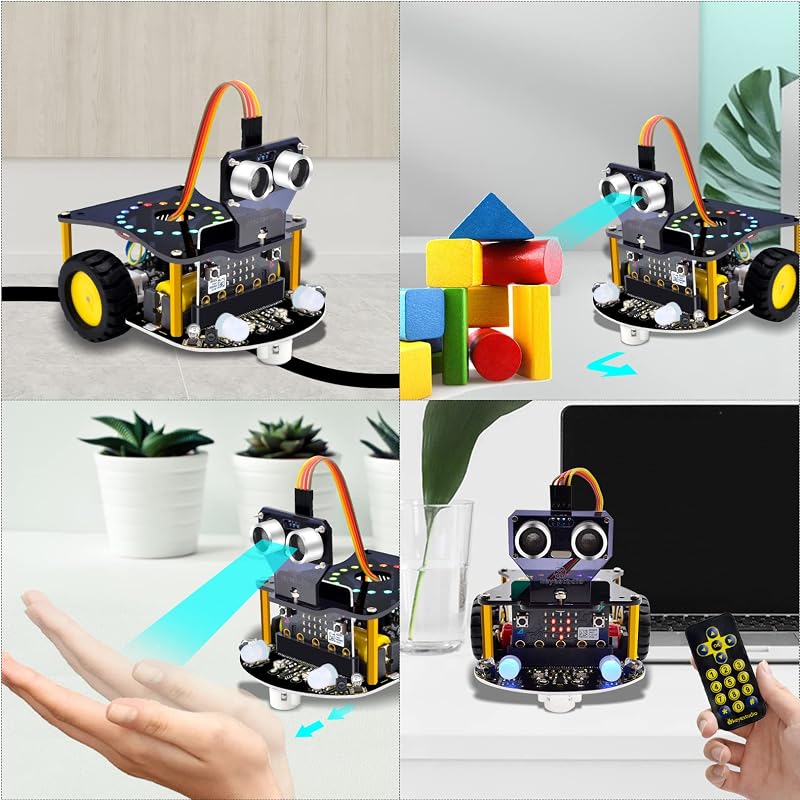 KEYESTUDIO BBC Microbit Robot Kit robotika szett vonalkövetéssel ultrahang szenzorokkal