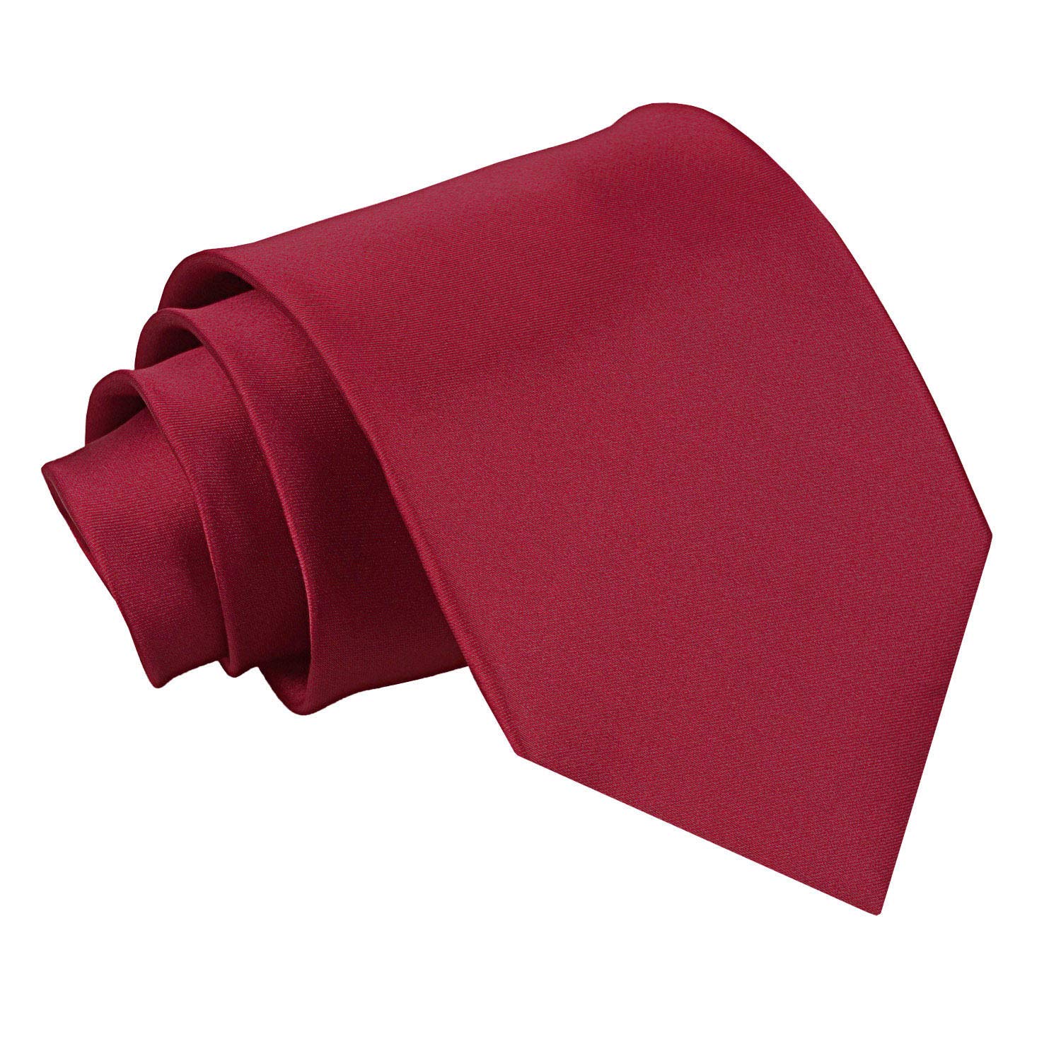 DQT Mens Plain Satin Tie – Wedding, Business & Formal Necktie - Burgundy Classic 9cm