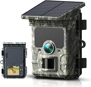VOOPEAK Wildlife Camera Solar Powered,4K 46MP WiFi Bluetooth Trail Game Cameras Waterproof Outside Hunting Camera, 0.1s Trigger Time with 120° Detection Angle Night Vision Motion Activated