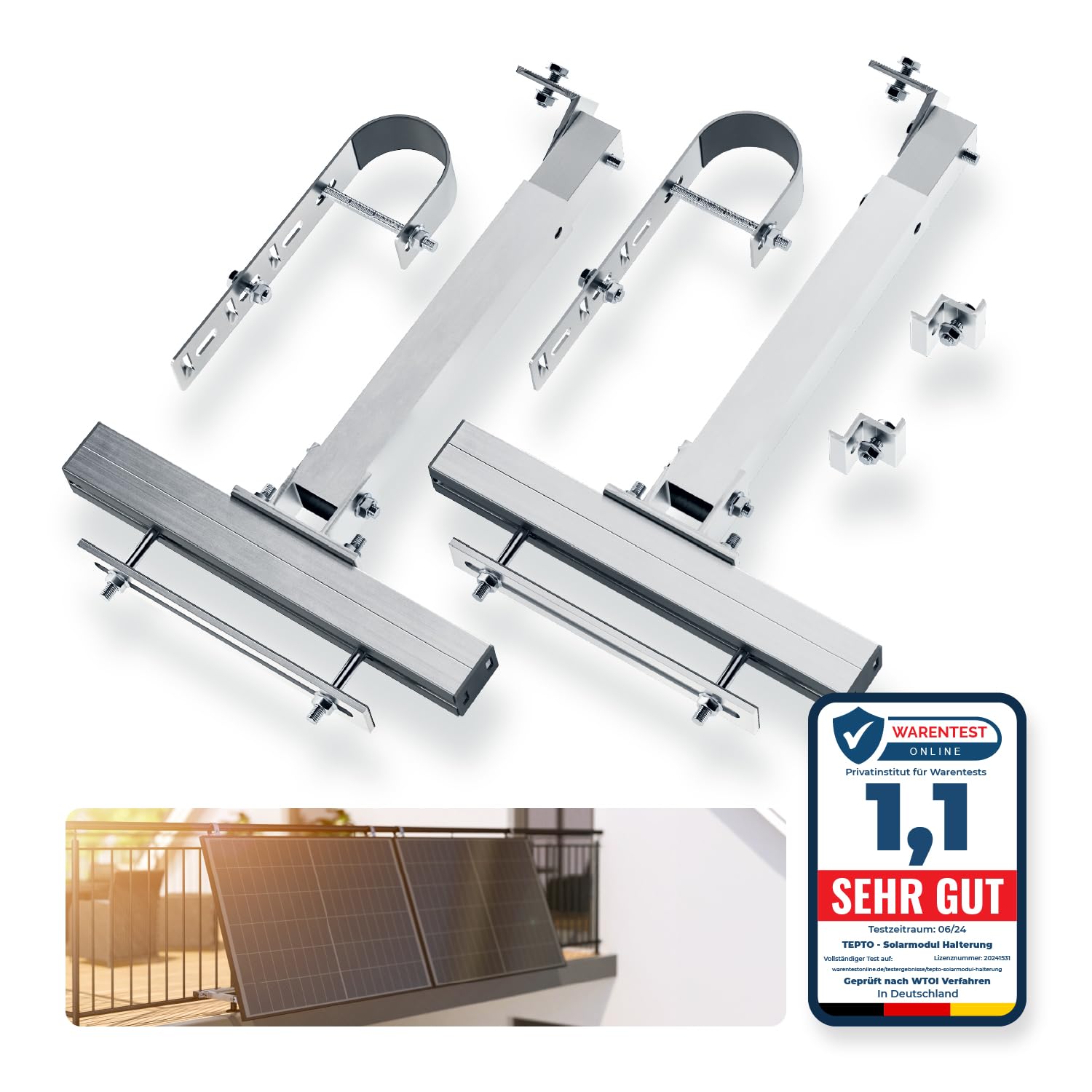 Tepto Montageset für Balkongeländer
