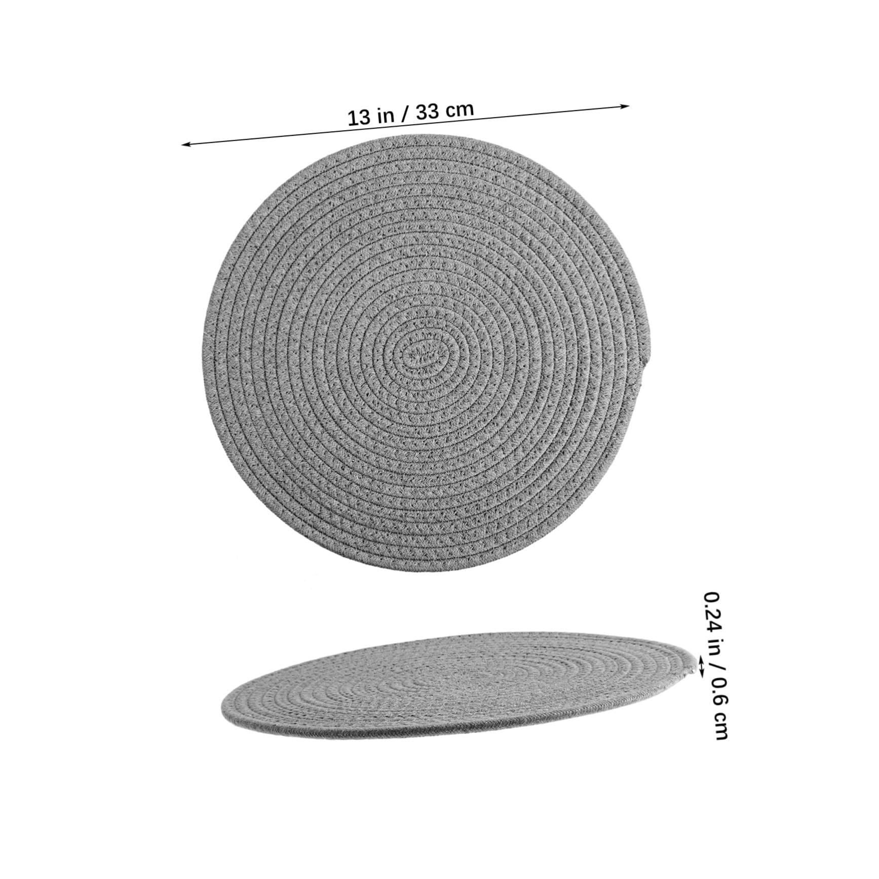 Corda di Cotone Tovagliette Rotonde 4 Pezzi Intrecciate