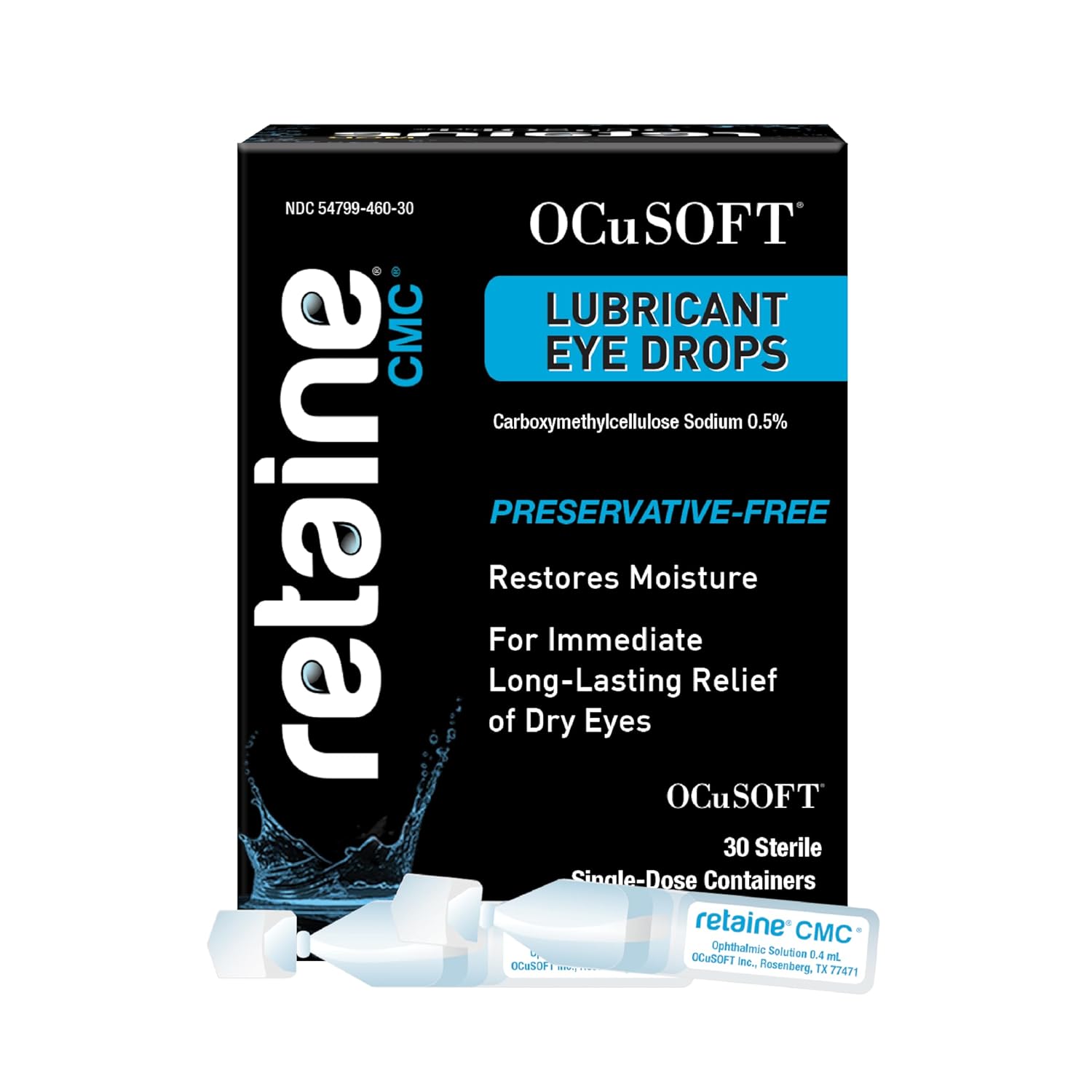 Retaine CMC Preservative-Free Artificial Tears for Long-Lasting Relief of Dry Eyes Carboxymethylcellulose Sodium 0 5 - 30 Sterile
