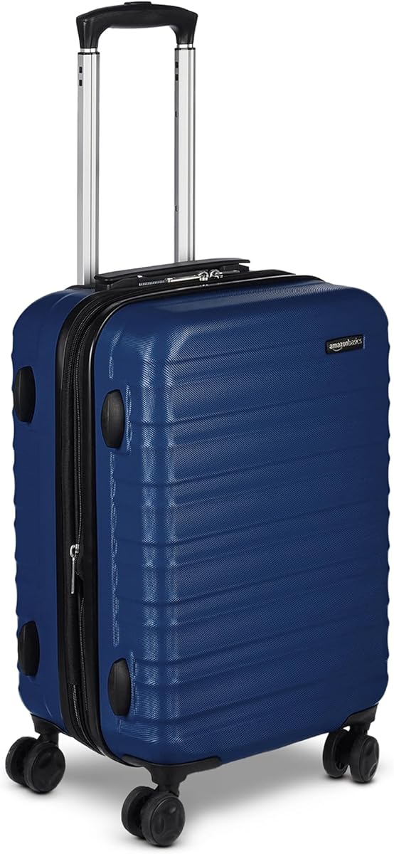 Amazon.com | Amazon Basics 21" Hardside Carry-On Luggage, Hardshell Suitcase With Wheels, Expandable For Up to 25% More Space, With Scratch-Resistant Surface, Four Multi-directional Wheels, Navy Blue | Carry-Ons