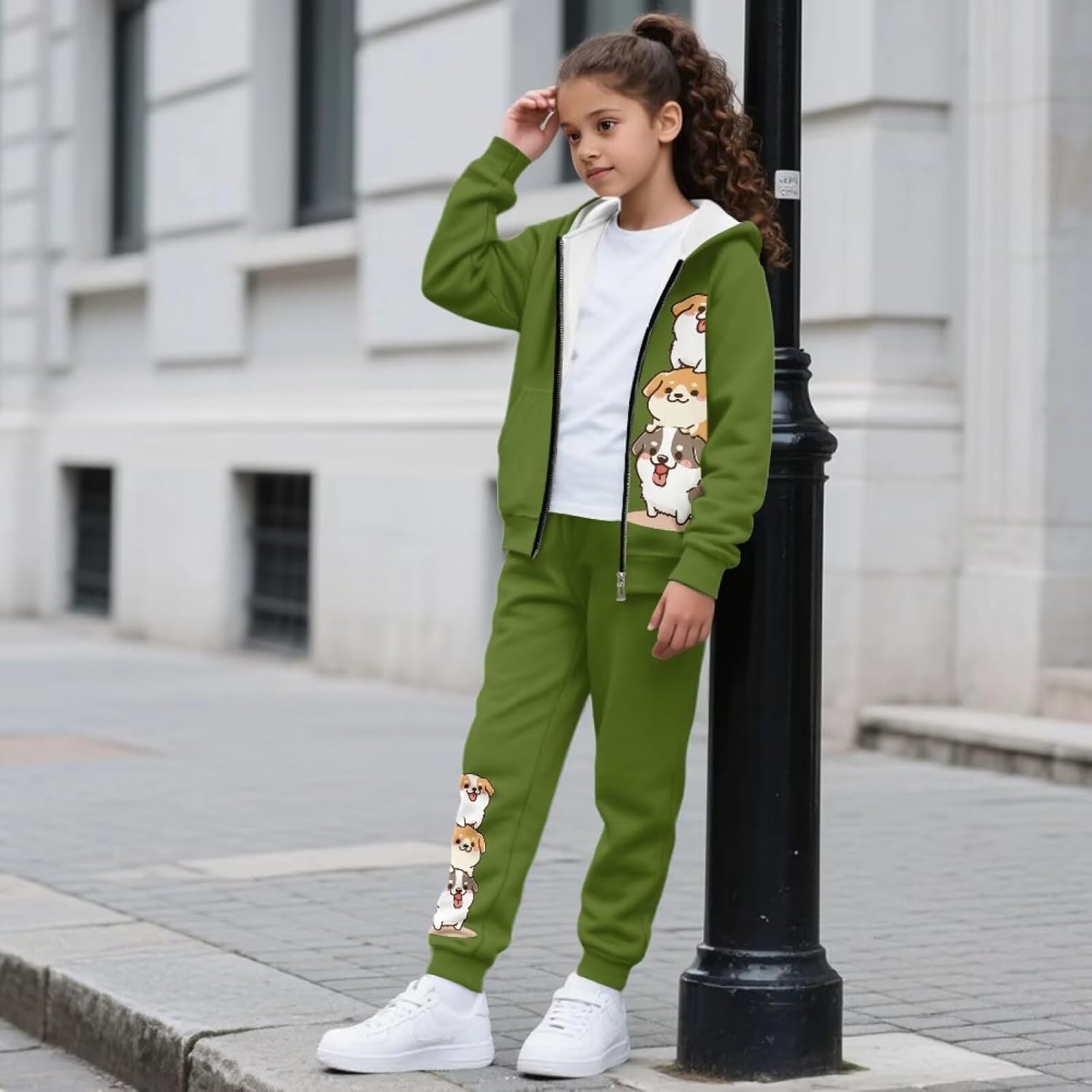 Kids 2 Piece Sweatshirt Jogger Pants Set for 6-16Y Sweatsuit Long Sleeve Hooded Fall Winter Tracksuit