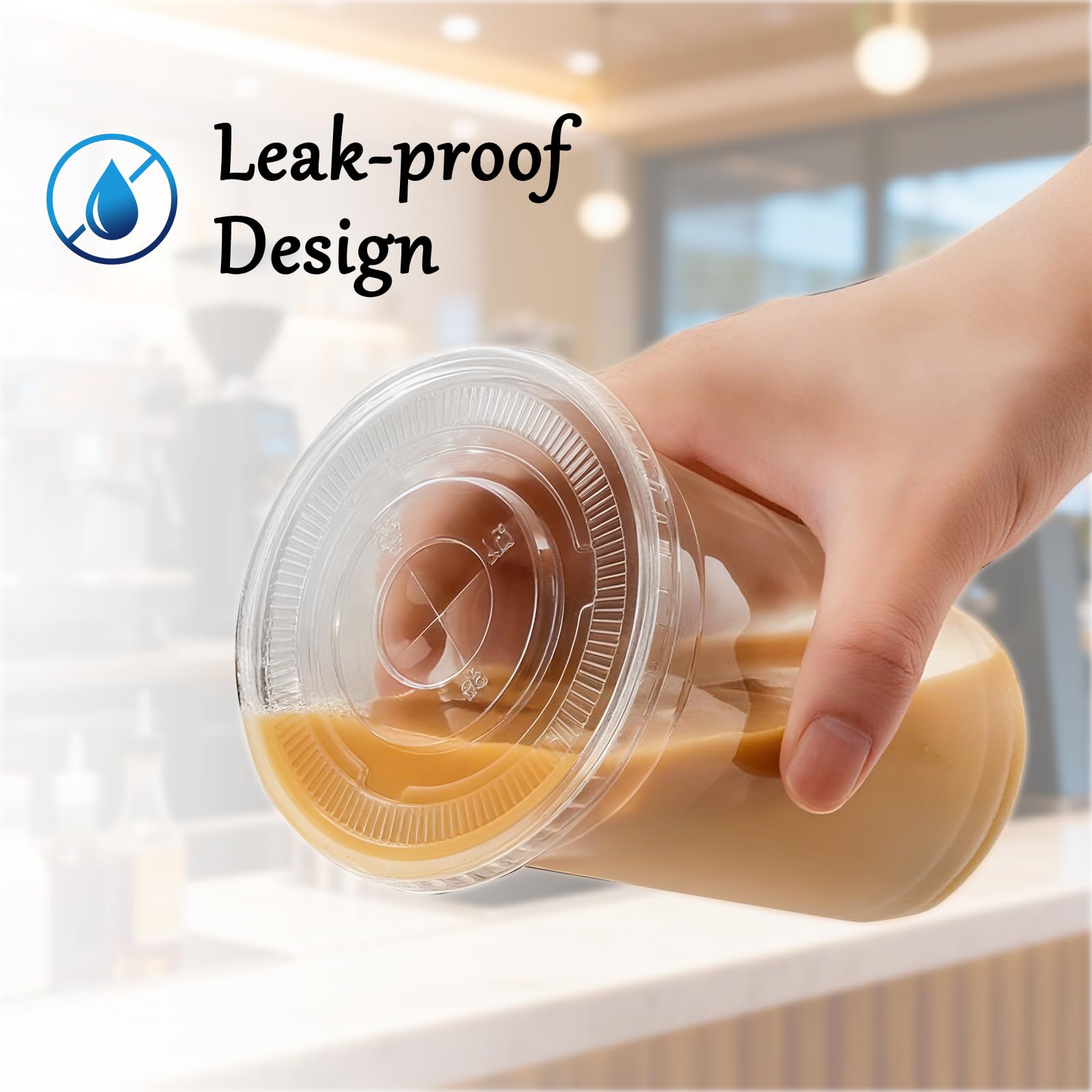 25 Pack 16oz Leak-Proof Clear Plastic Cups with Lids and Straws — Amazon image 4